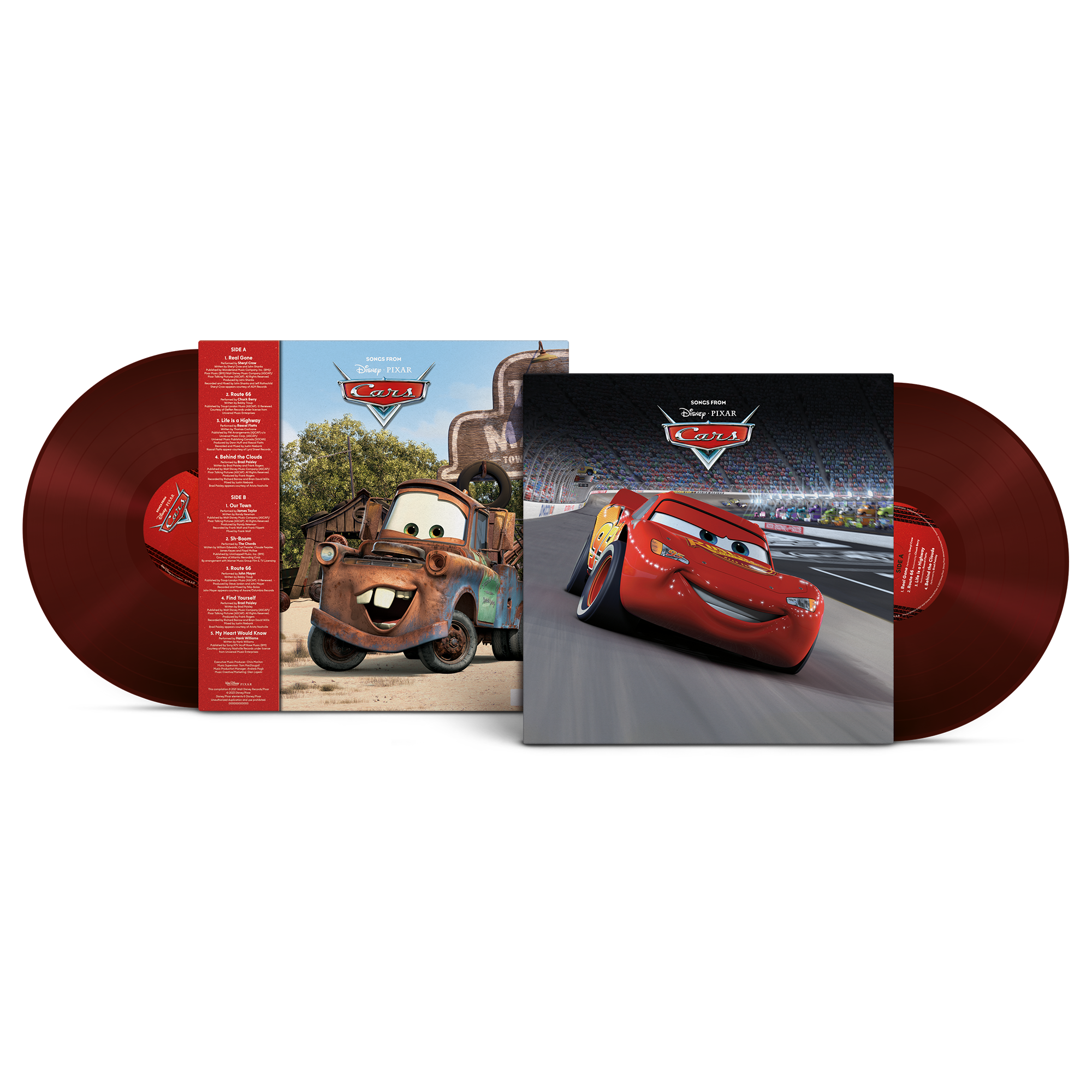 Various Artists - Songs From Cars: Limited Edition Disney 100 Dark Red  Vinyl LP - Sound of Vinyl
