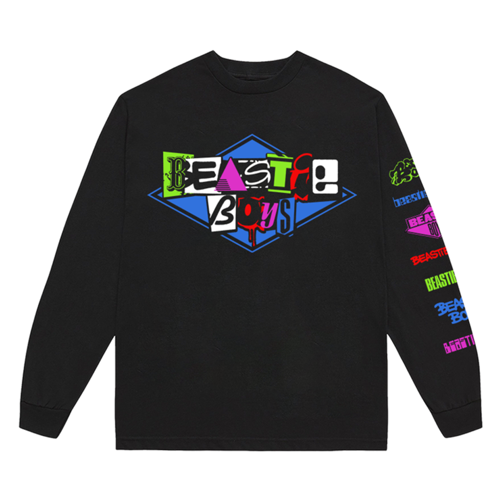 BEASTIE BOYS MULTI-LOGO LONG SLEEVE T SHIRT vintage L Music Check your Head Rap sale