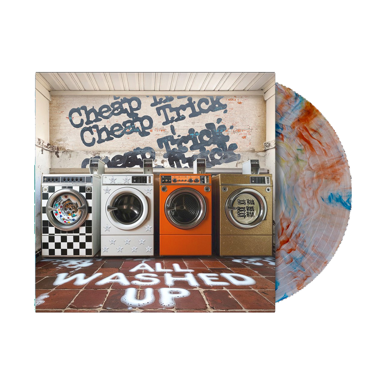 Cheap Trick - All Washed Up: Clear with Orange & Blue Marble Vinyl LP