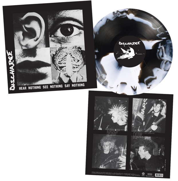Discharge - Hear Nothing See Nothing Say Nothing: gatefold Black & White Swirl Vinyl LP