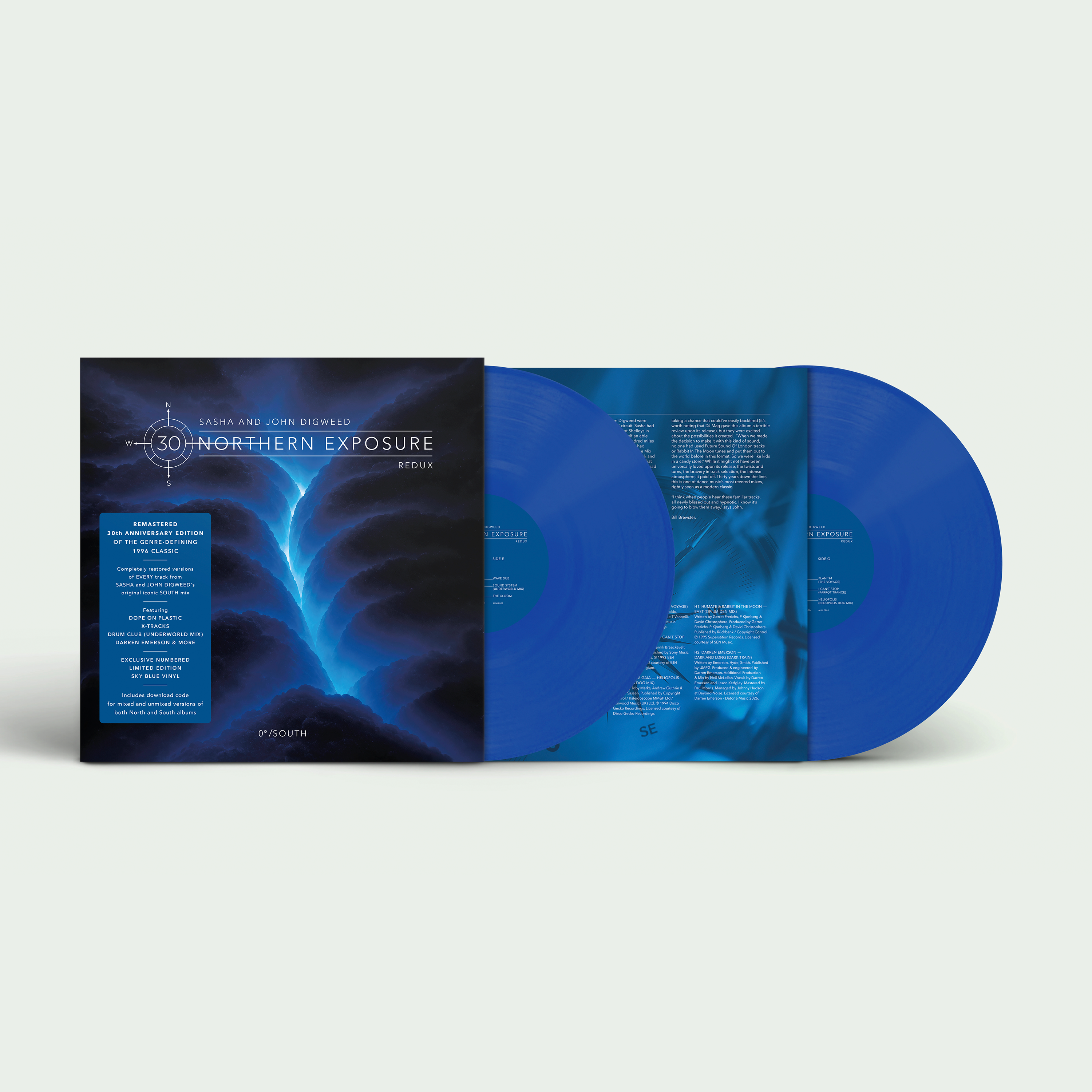 Sasha & John Digweed - Northern Exposure Redux – South: Sky Blue Vinyl 2LP
