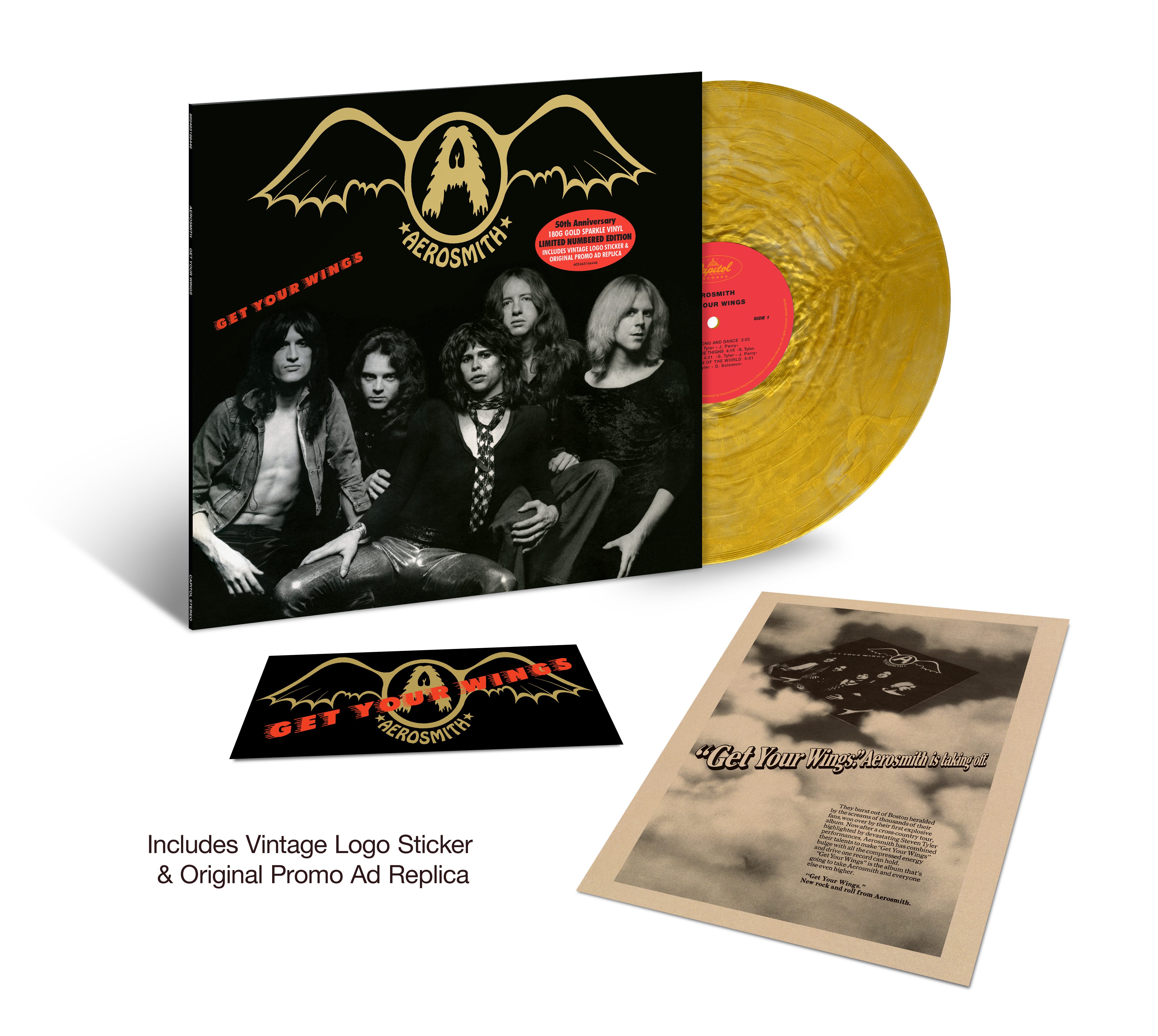 Aerosmith - Get Your Wings (50th Anniversary): Limited Edition Gold Vinyl LP