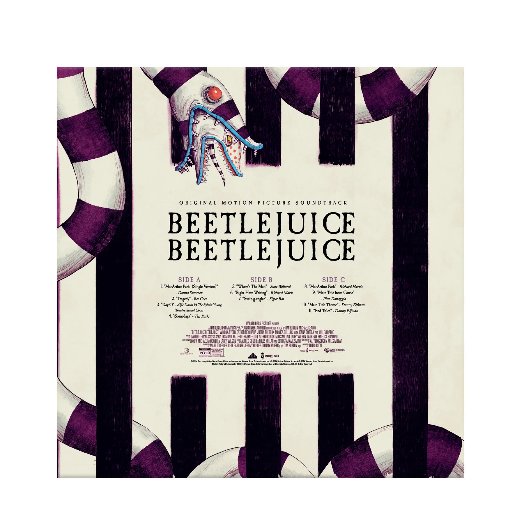 Original Soundtrack - BEETLEJUICE BEETLEJUICE (OST): Limited Lime Green & Purple Hand Pour Coloured Vinyl 2LP