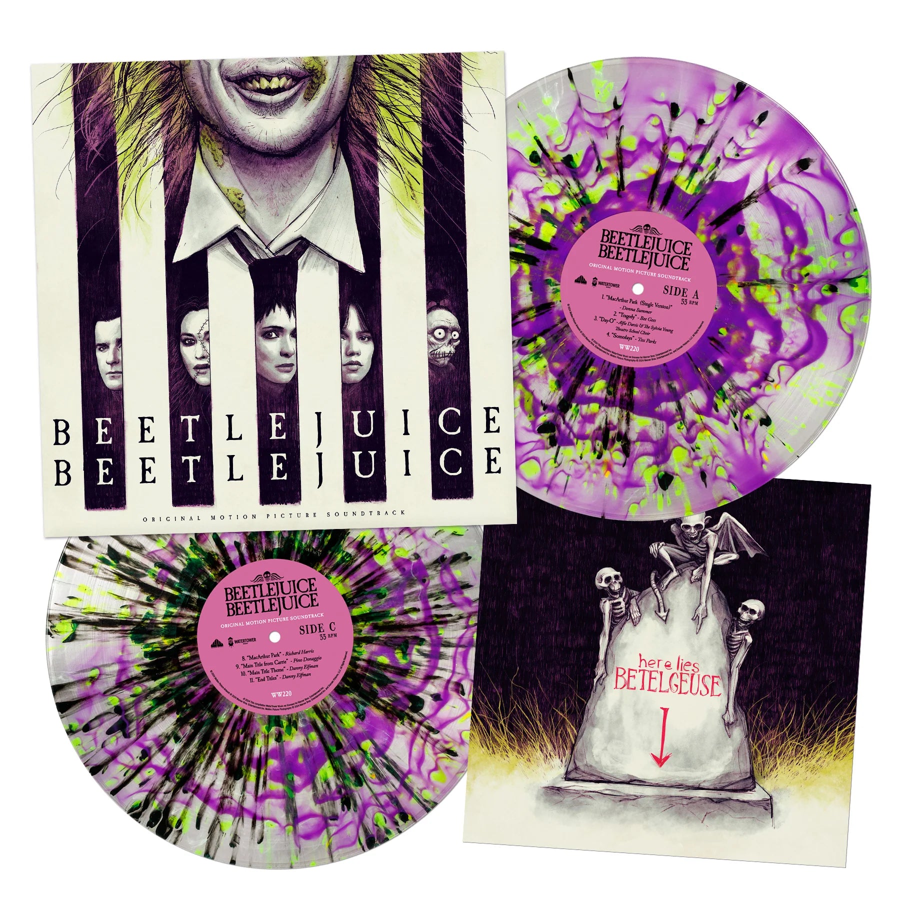 Original Soundtrack - BEETLEJUICE BEETLEJUICE (OST): Limited Lime Green & Purple Hand Pour Coloured Vinyl 2LP