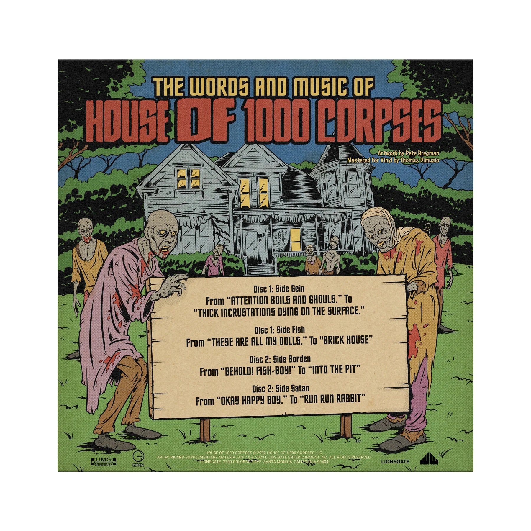 Rob Zombie - The Words & Music of House of 1000 Corpses: Limited 'Halloween Party' Coloured Vinyl 2LP