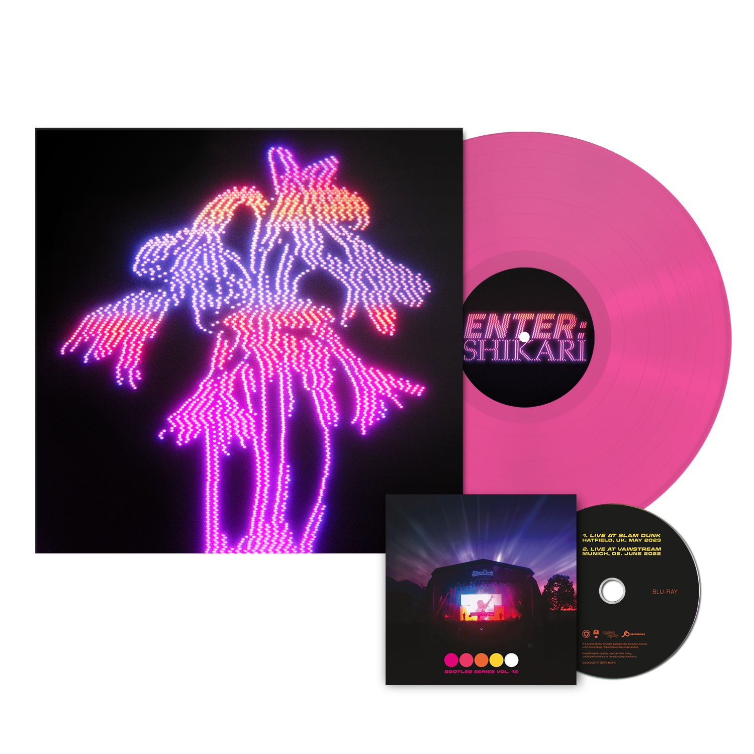 Enter Shikari - Dancing On The Frontline: Transparent Neon Pink Vinyl LP + Blu-Ray