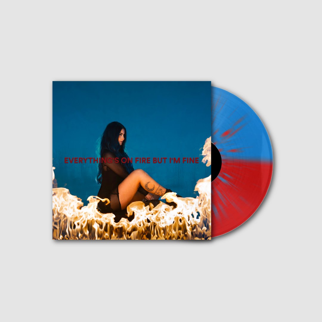 As December Falls - Everything's On Fire But I'm Fine: Limited Blue & Red Split Splatter Vinyl LP