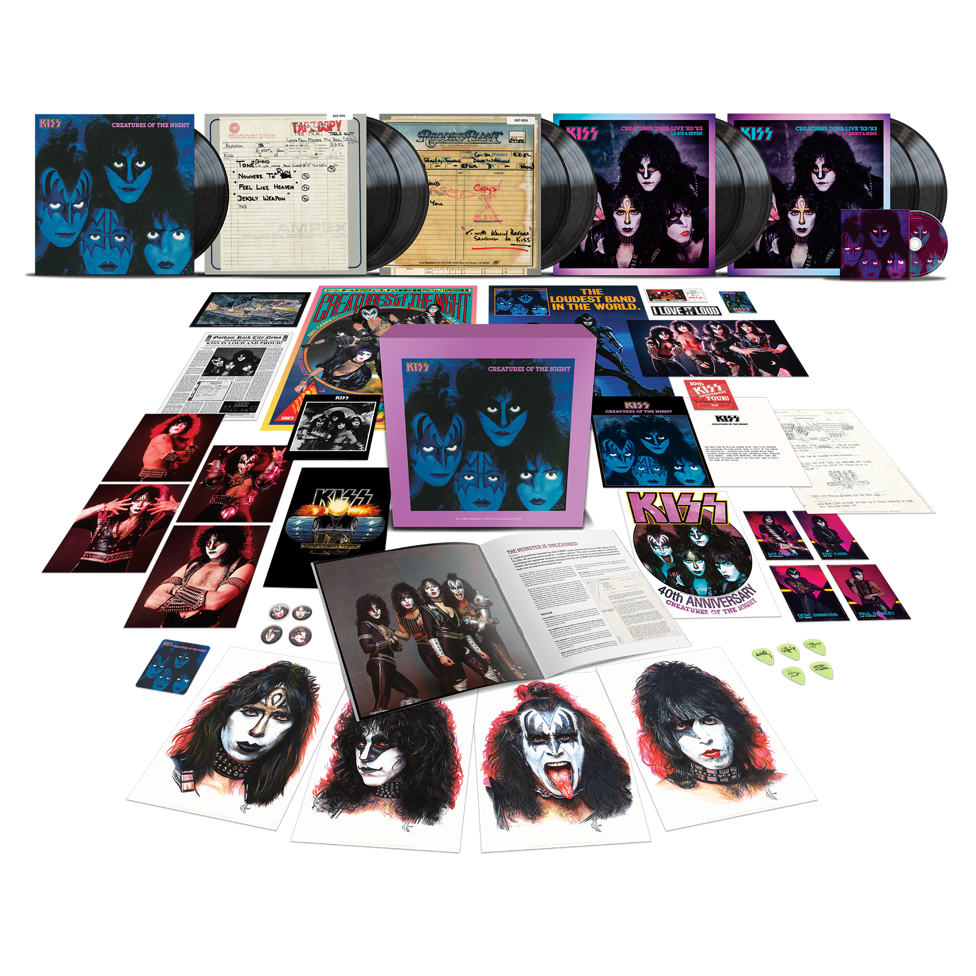 Kiss - Creatures Of The Night: 40th Anniversary Exclusive 9LP Black Vinyl Super Deluxe Box Set