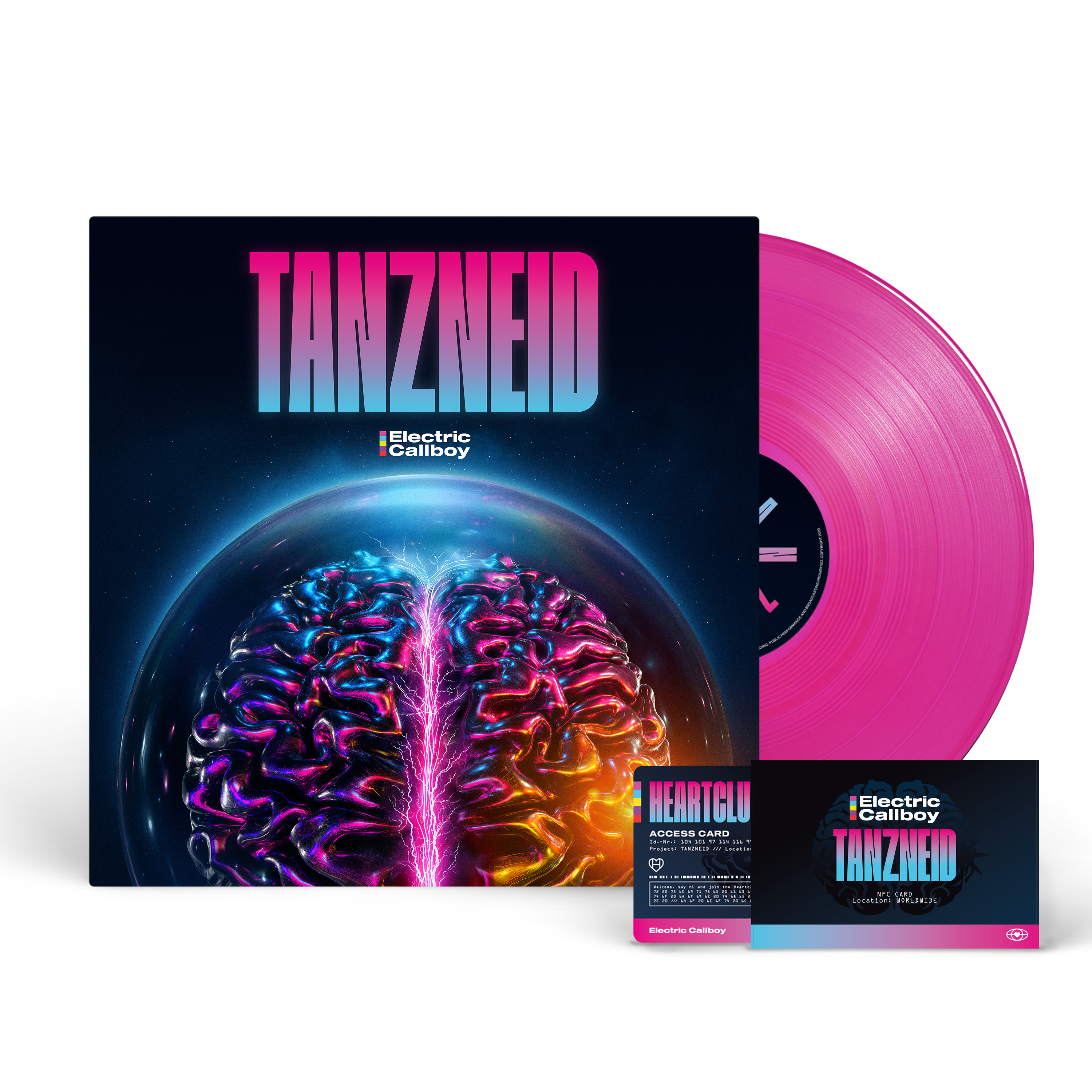 Electric Callboy - TANZNEID Ltd. Transparent Neon Pink LP & NFC-Fancard