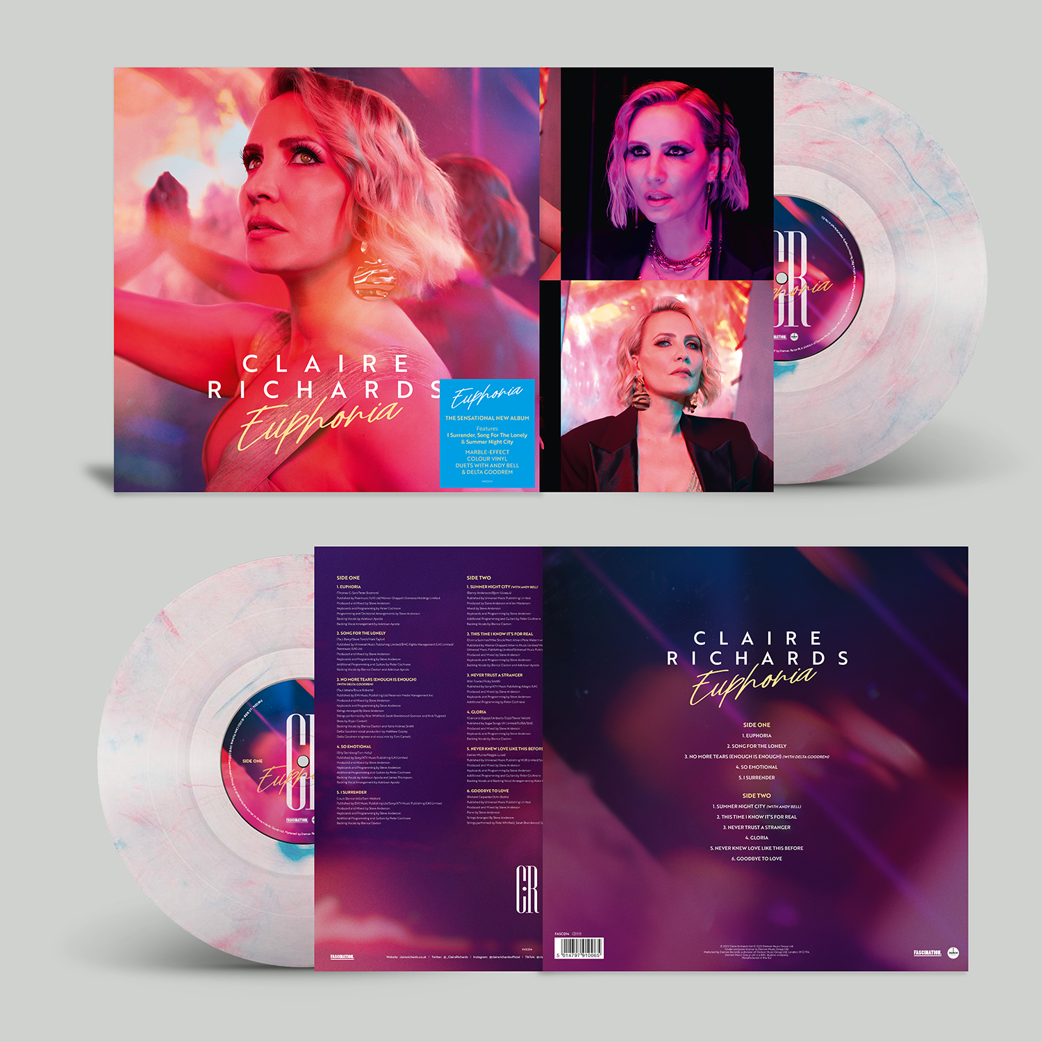 Claire Richards (Steps) - Euphoria Limited Marble-Effect Colour Vinyl LP