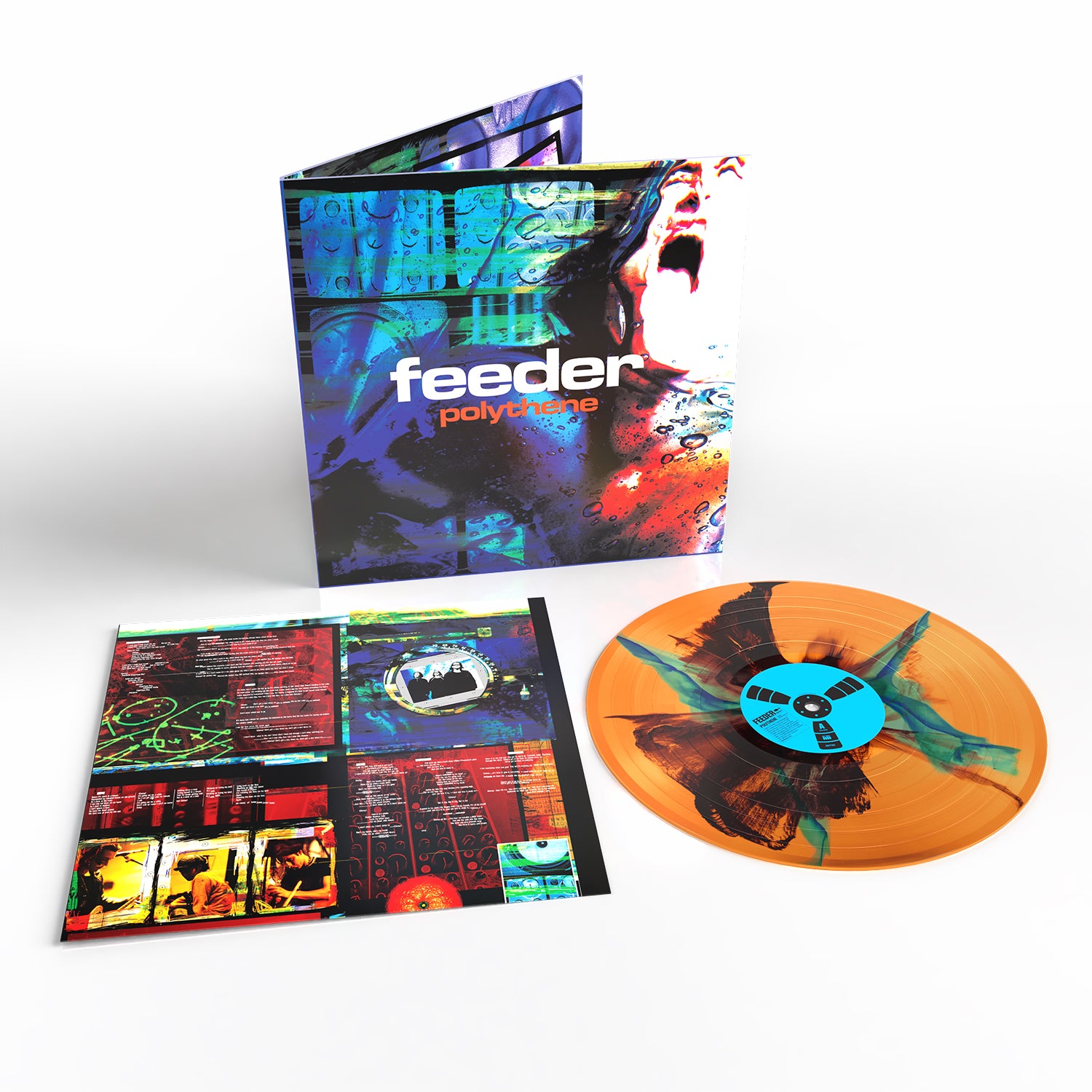 Feeder - Polythene: Transparent Orange & Black & Blue Inkplosion Vinyl 2LP