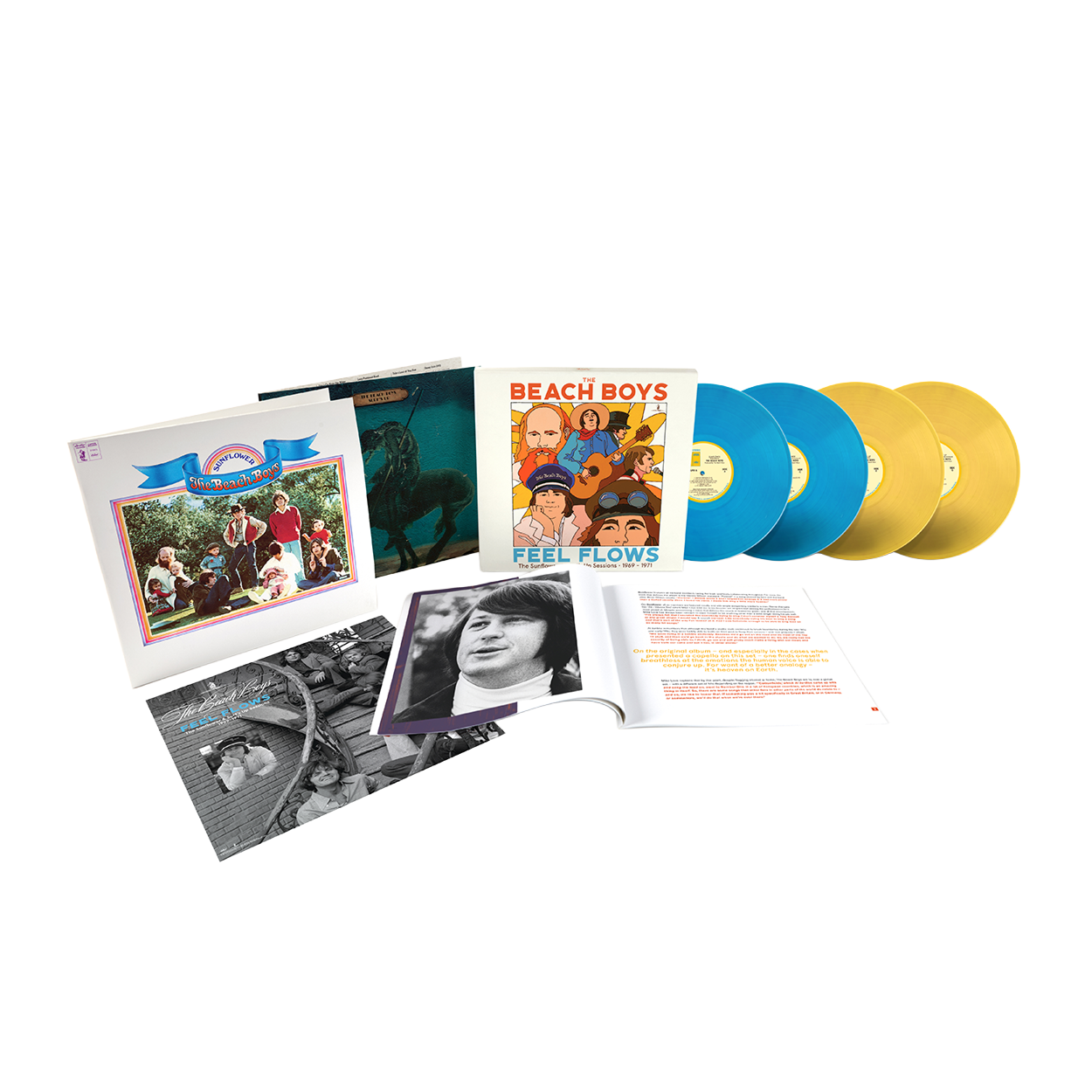 The Beach Boys - Feel Flows - The Sunflower & Surf’s Up Sessions 1969-1971: Exclusive Translucent Blue + Yellow Vinyl Box Set 4LP