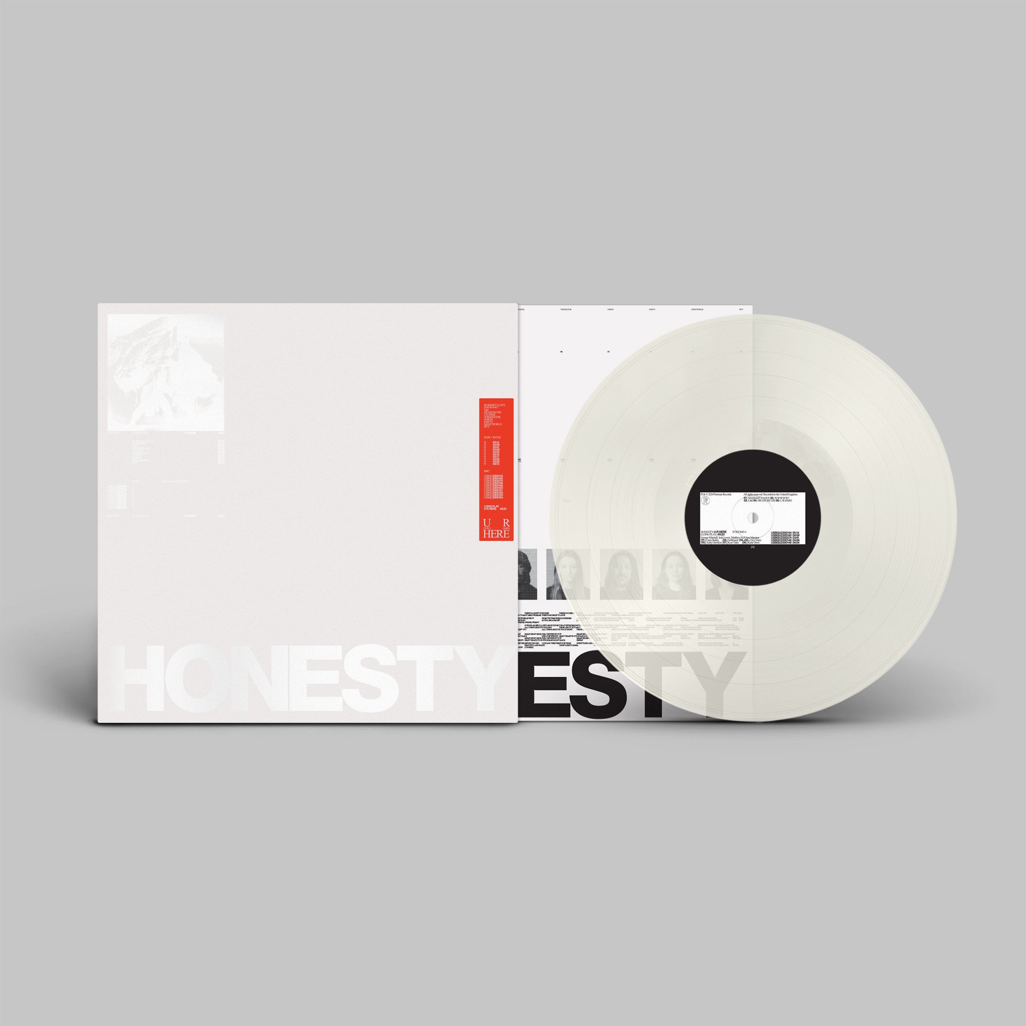 HONESTY - U R HERE: Limited Clear Vinyl LP