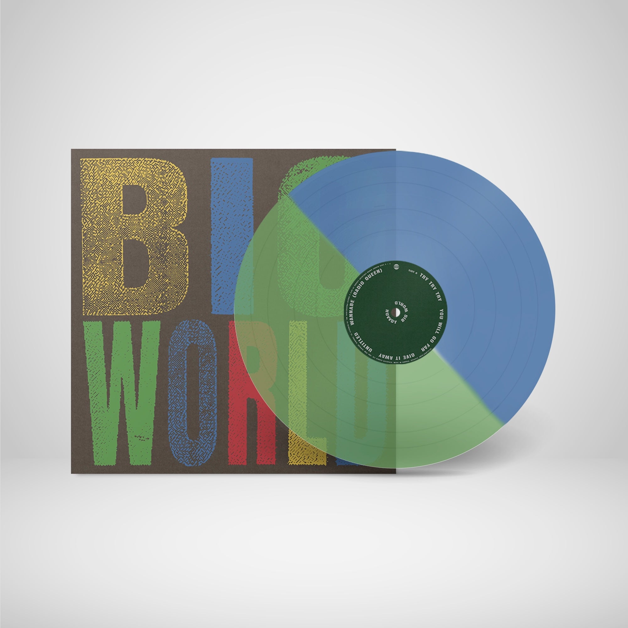 Hovvdy - Big World: Transparent Green + Blue Split Vinyl in Standard Jacket with Printed Inner Sleeve Vinyl LP