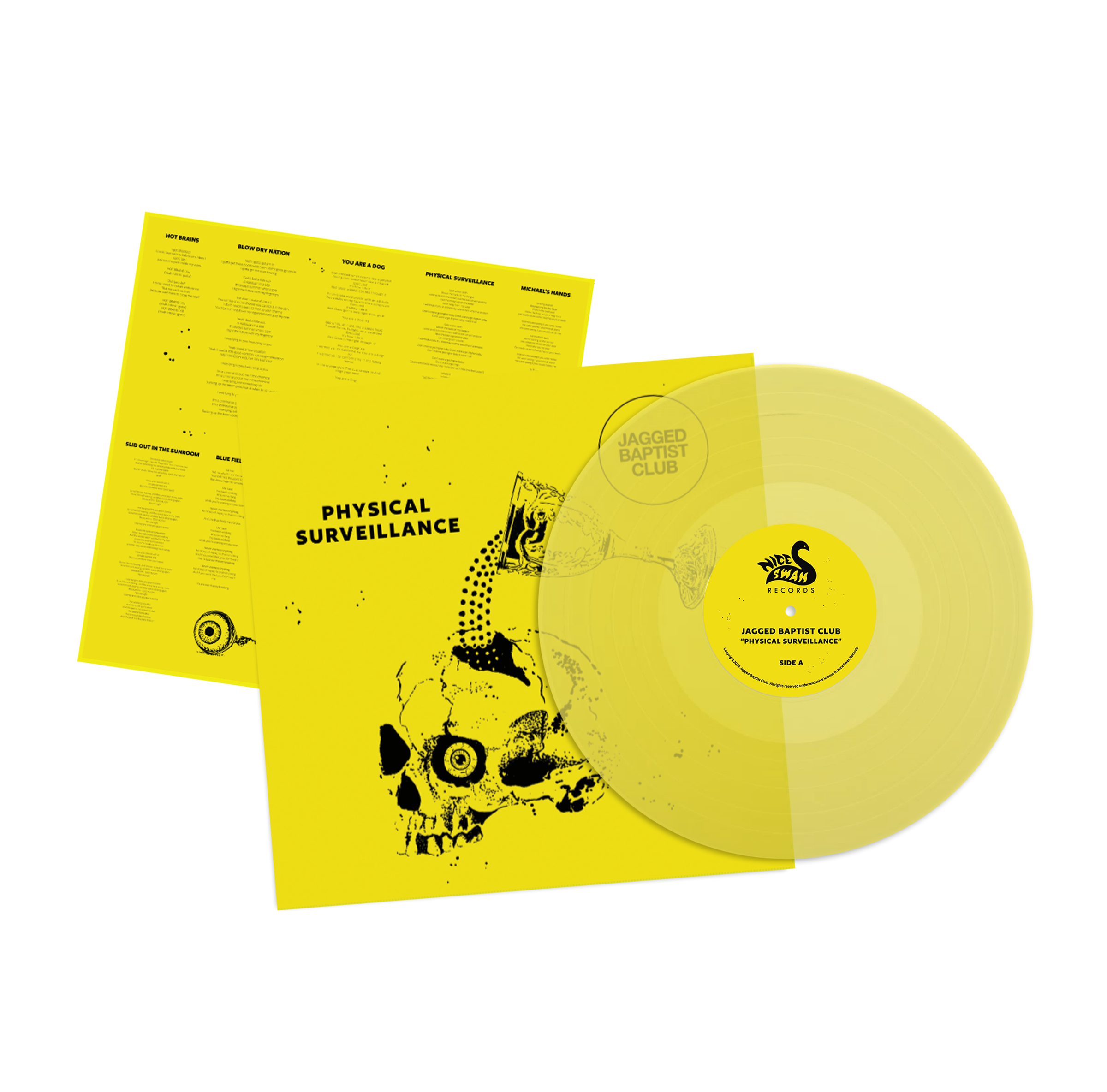 Jagged Baptist Club - Physical Surveillance: Transparent Yellow Vinyl LP