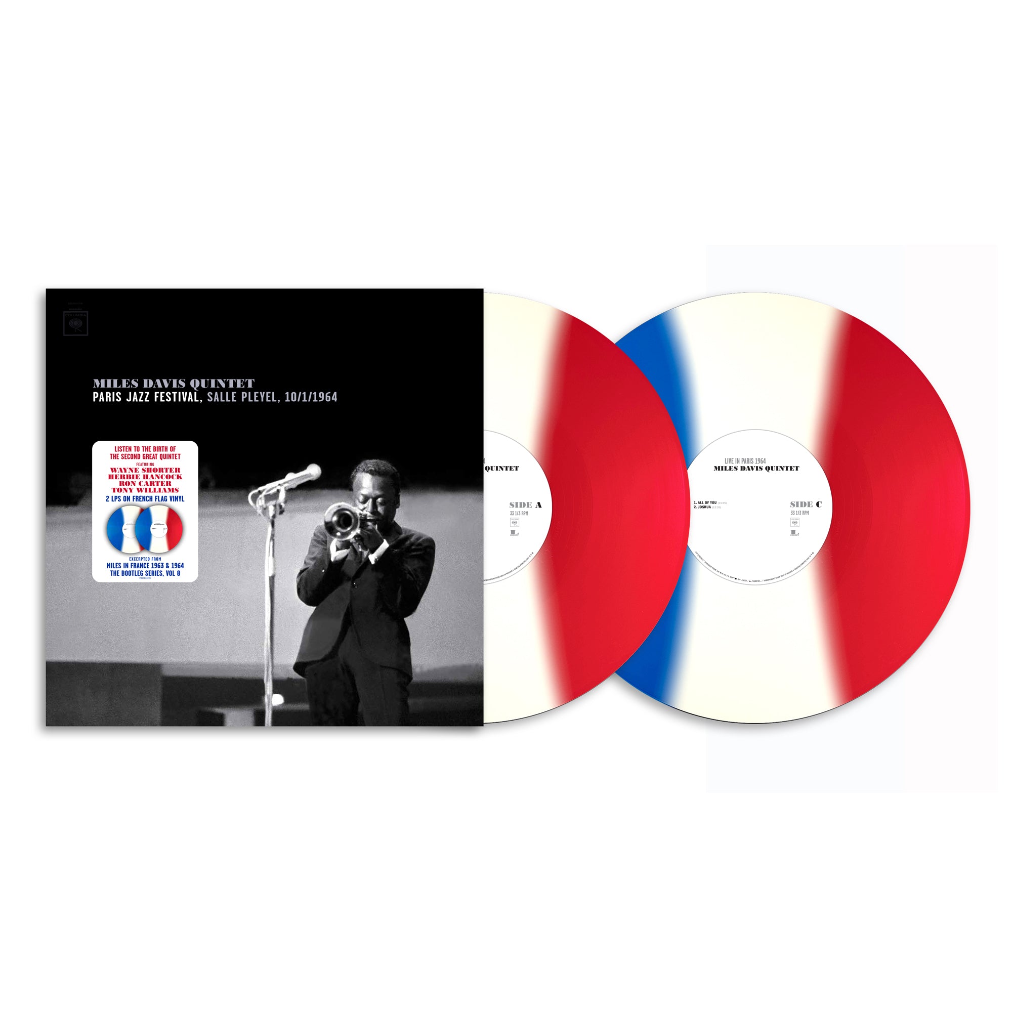 Miles Davis - Paris Jazz Festival, Salle Playel (10/1/1964): Limited 'French Flag' Tricolour Vinyl 2LP