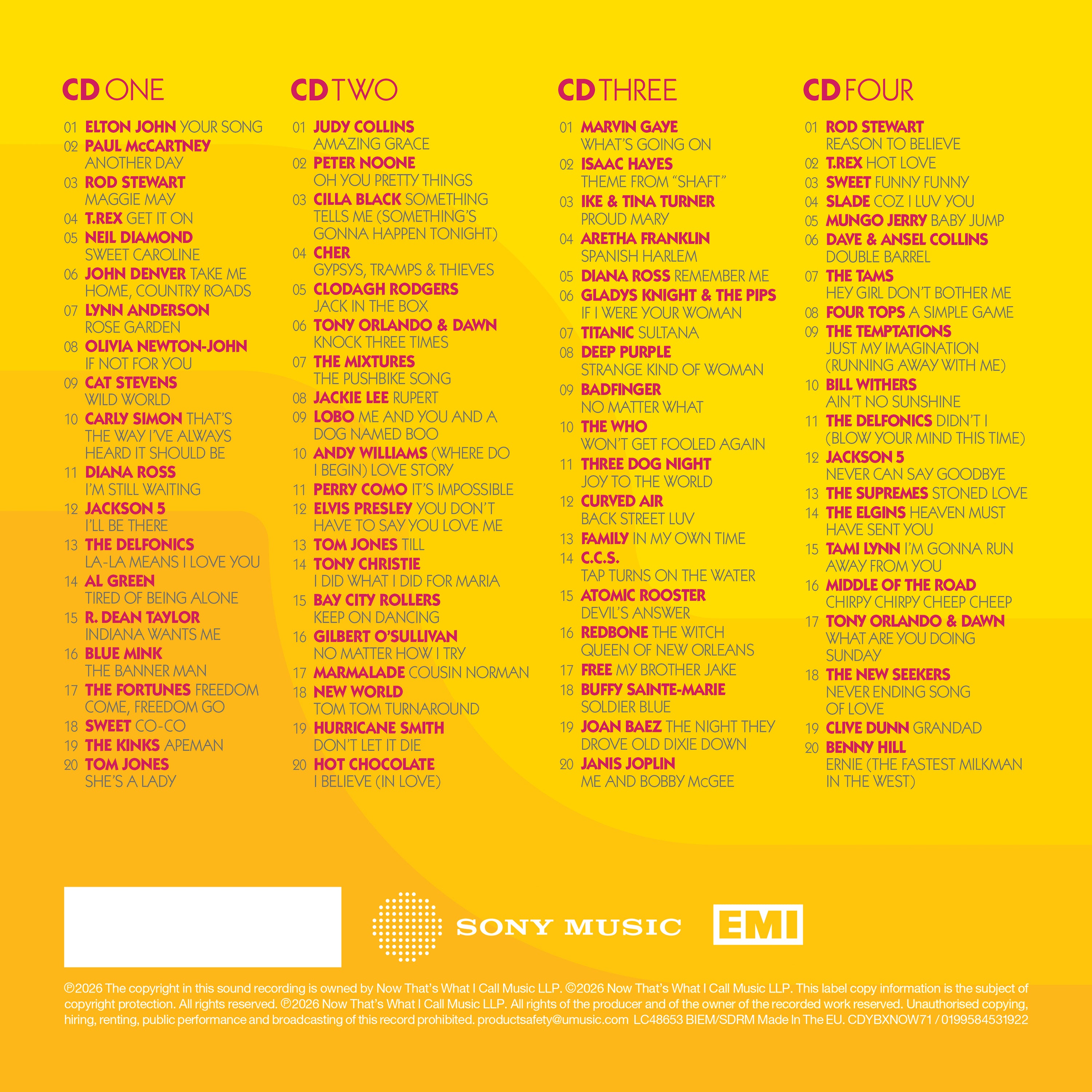 Various Artists - NOW – Yearbook 1971 (Special Edition 4CD)