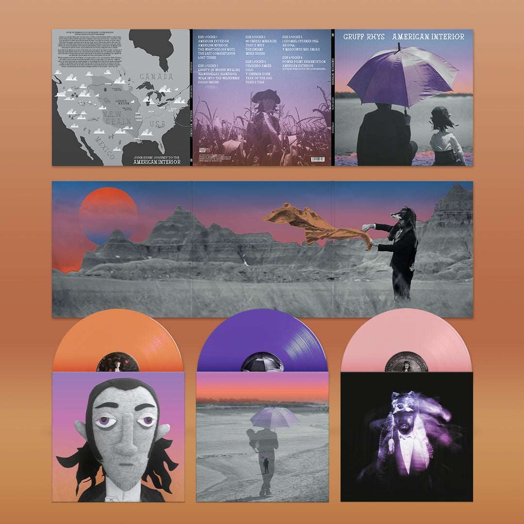 Gruff Rhys - American Interior (2025 Remastered Bonus Edition): Limited Apricot, Purple & Rosé Vinyl 3LP