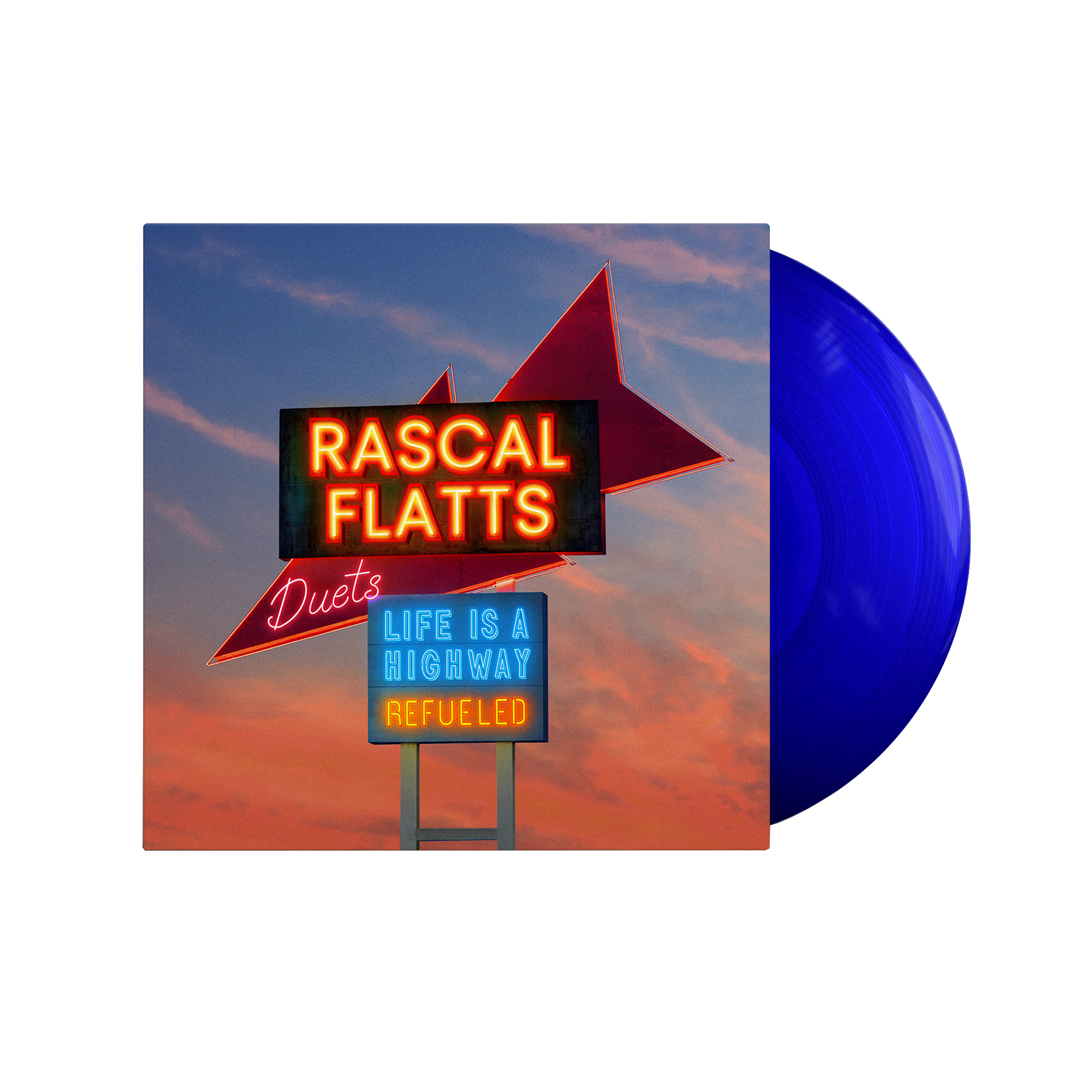 Rascal Flatts - Life Is A Highway: Refueled Duets LP Electric (Transparent Blue)