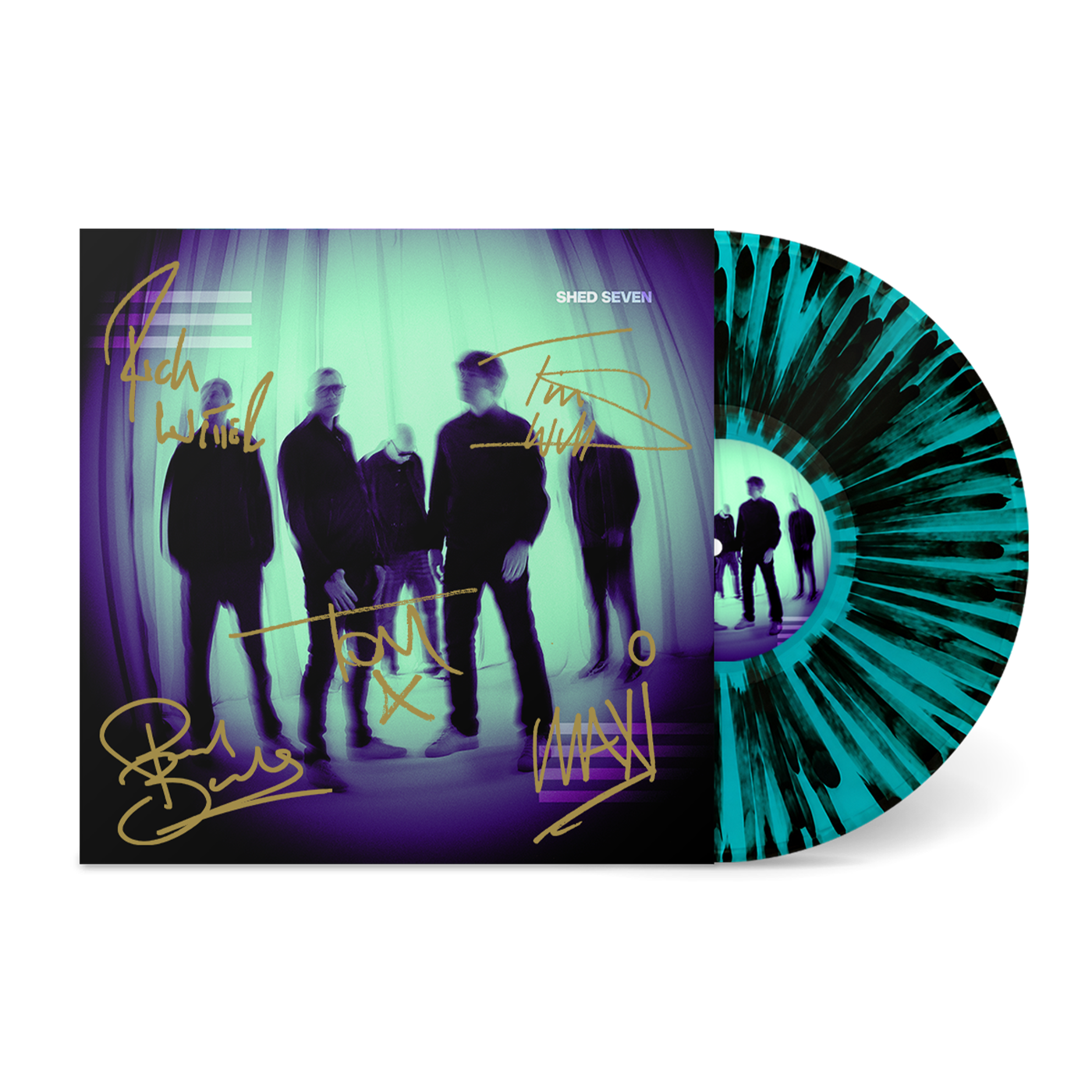 Shed Seven - Shed Seven: Exclusive Turquoise Black Splatter Vinyl w/ Signed Alternative Artwork Cover