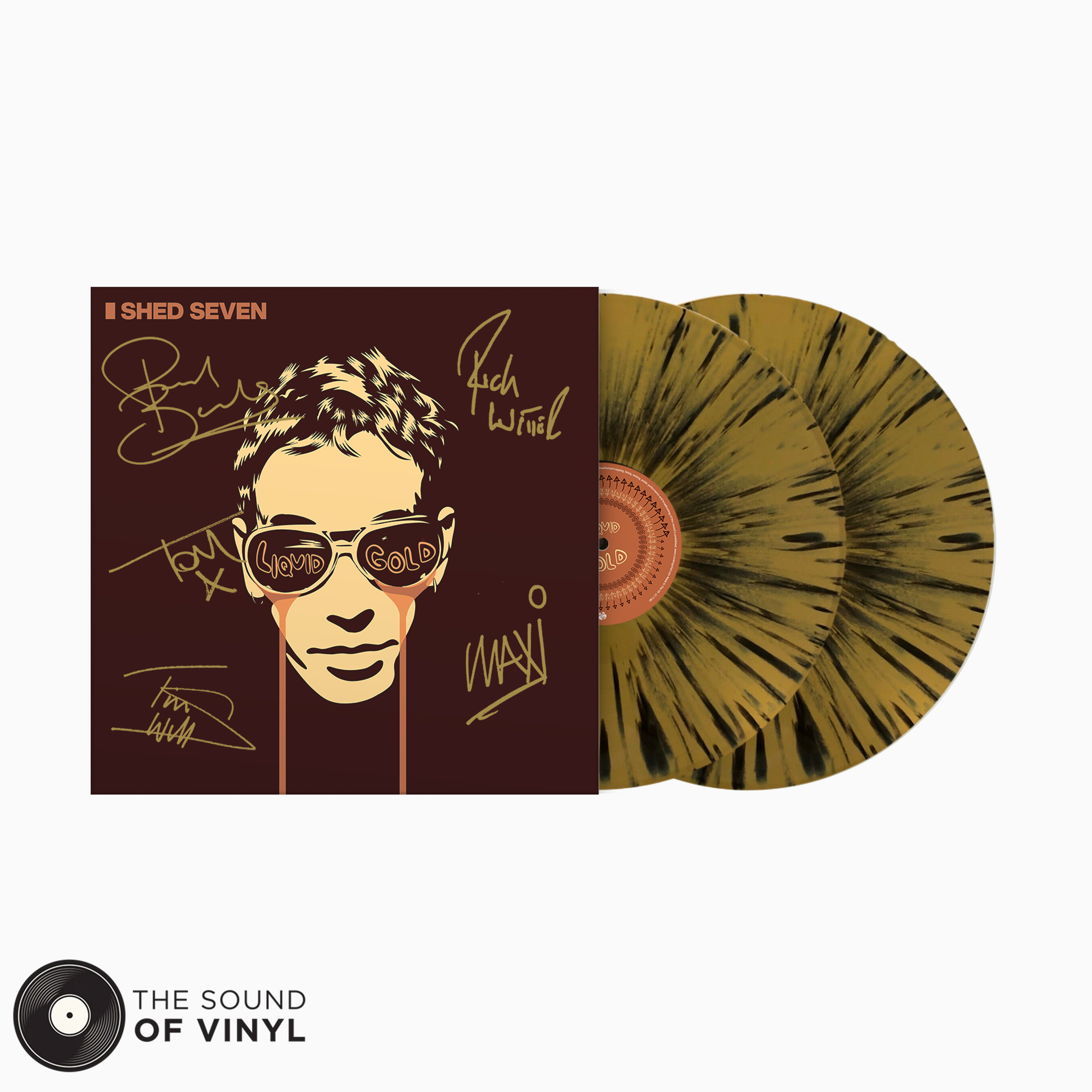 Shed Seven - Liquid Gold: Signed Exclusive Liquid Gold & Black Splatter Vinyl 2LP [SNAP]