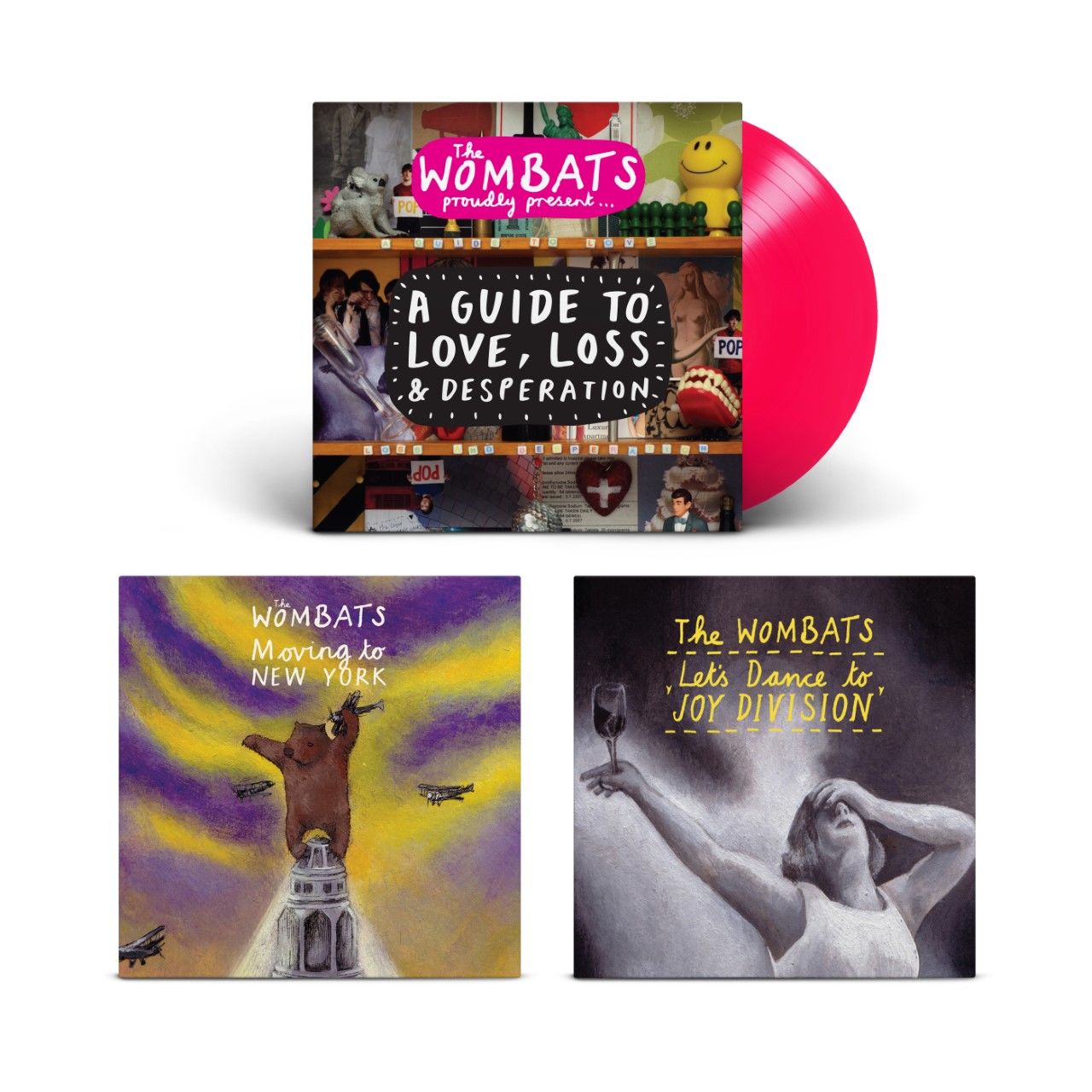 The Wombats - Proudly Present...A Guide to Love, Loss & Desperation: Limited Edition Pink Vinyl LP w/ 2x Art Prints