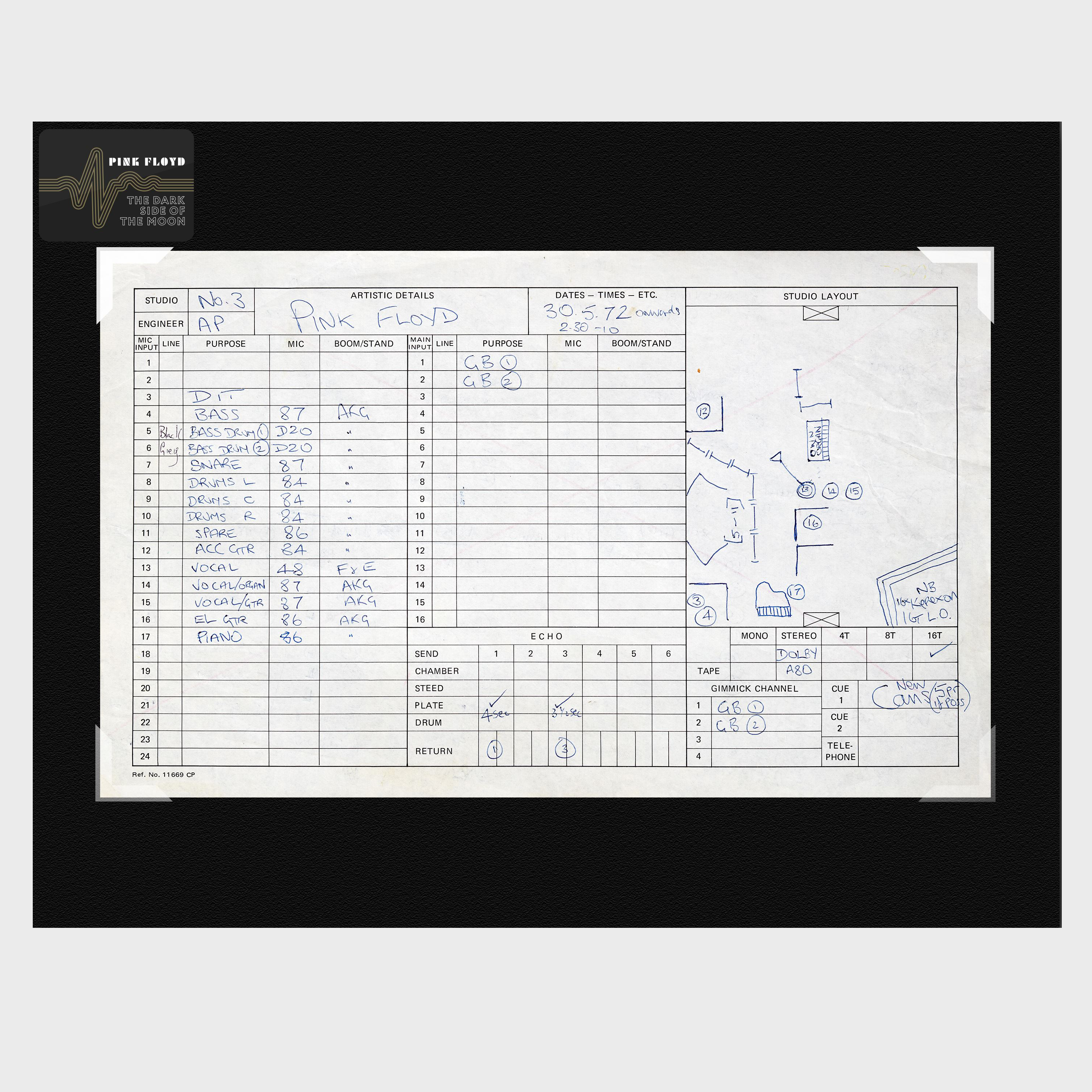 The Dark Side Of The Moon (50th Anniversary): Limited Edition Deluxe Box Set + Abbey Road Studios Session Sheet Bundle