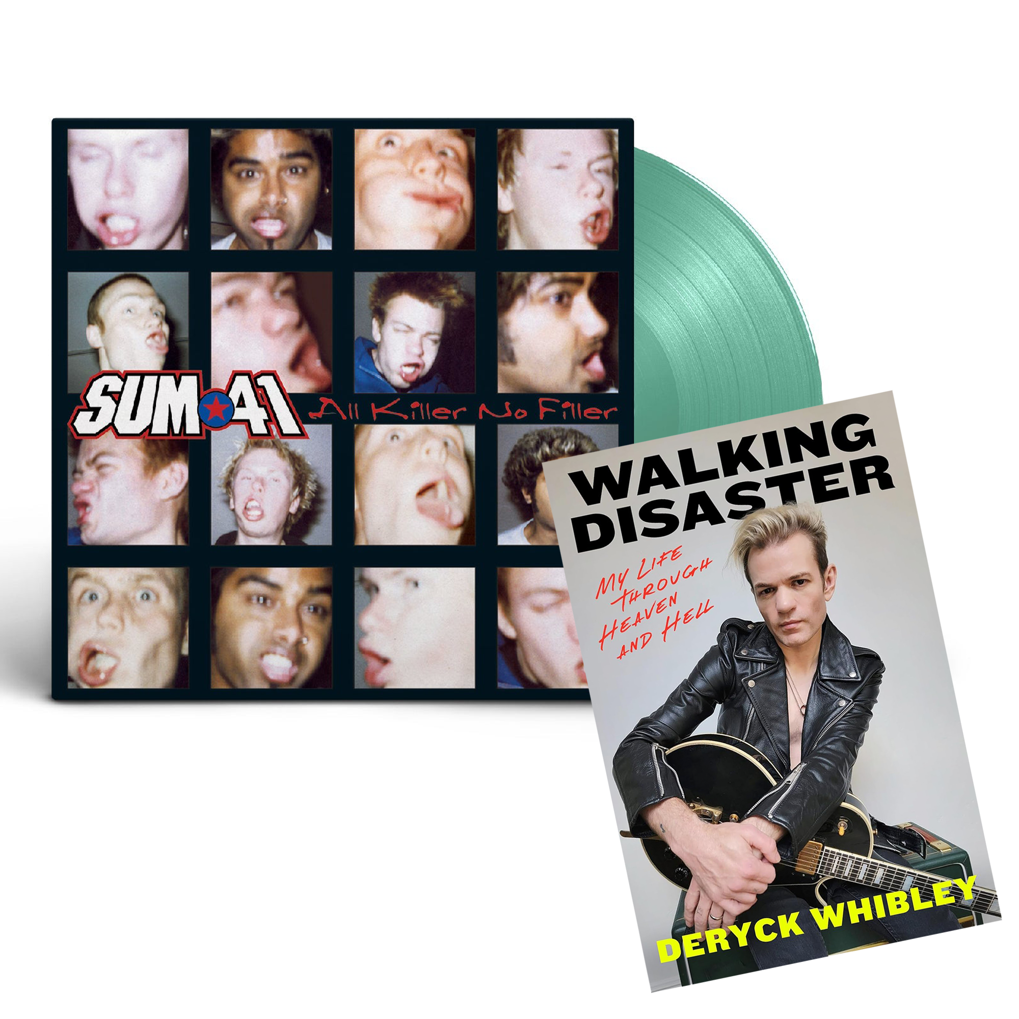 All Killer No Filler: Coke Bottle Green Vinyl LP & Walking Disaster: Signed Hardback Book