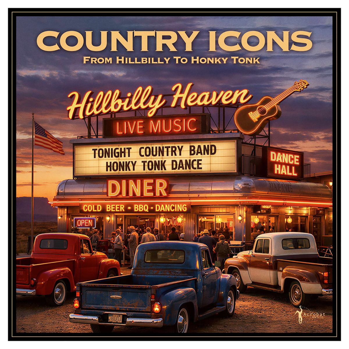 Various Artists - Country Icons: From Hillbilly To Honky Tonk: Sunburst Vinyl LP [NAD26]