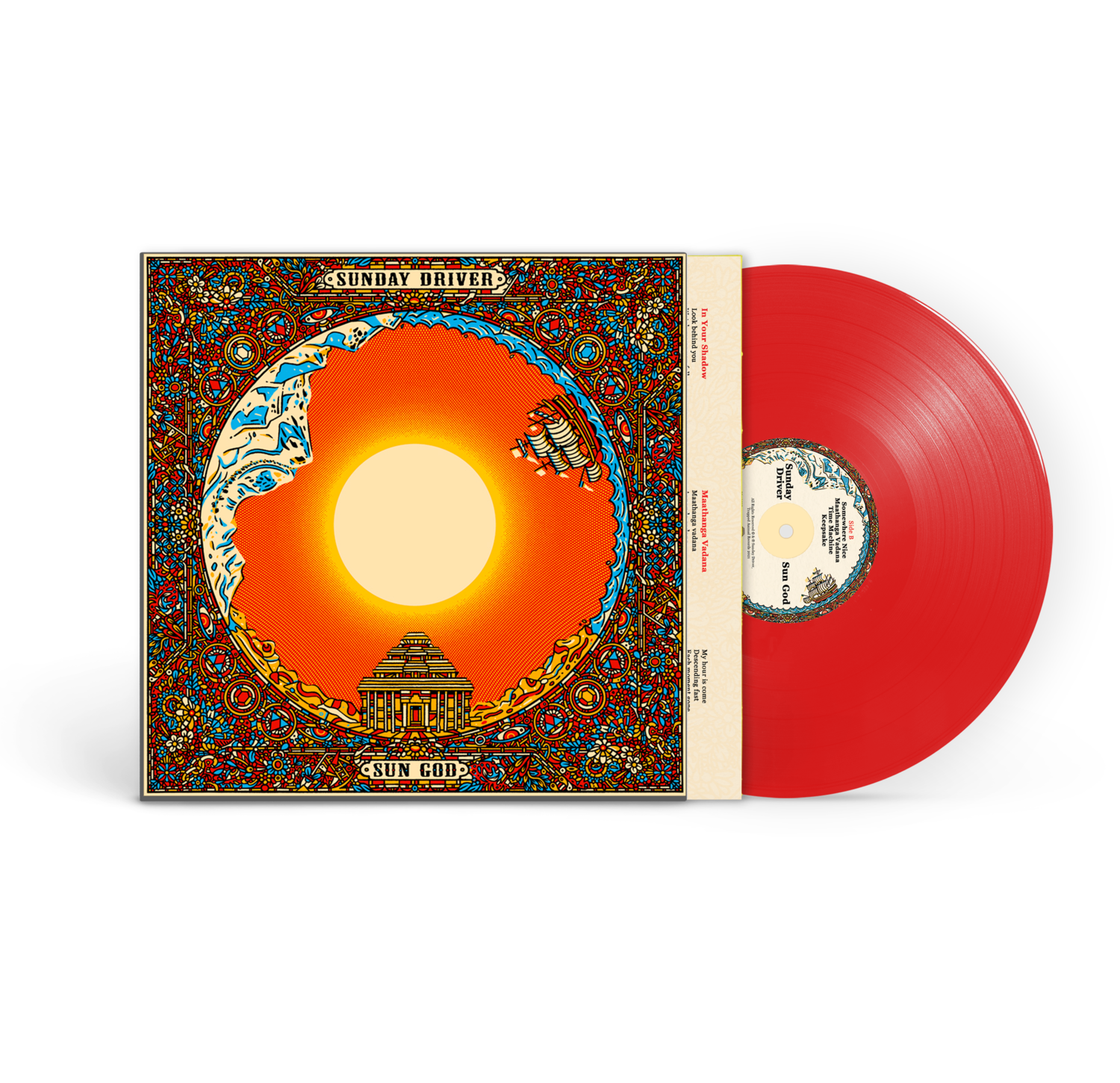 Sunday Driver - Sun God: Limited Translucent Fire Red Vinyl LP w/ Signed Insert