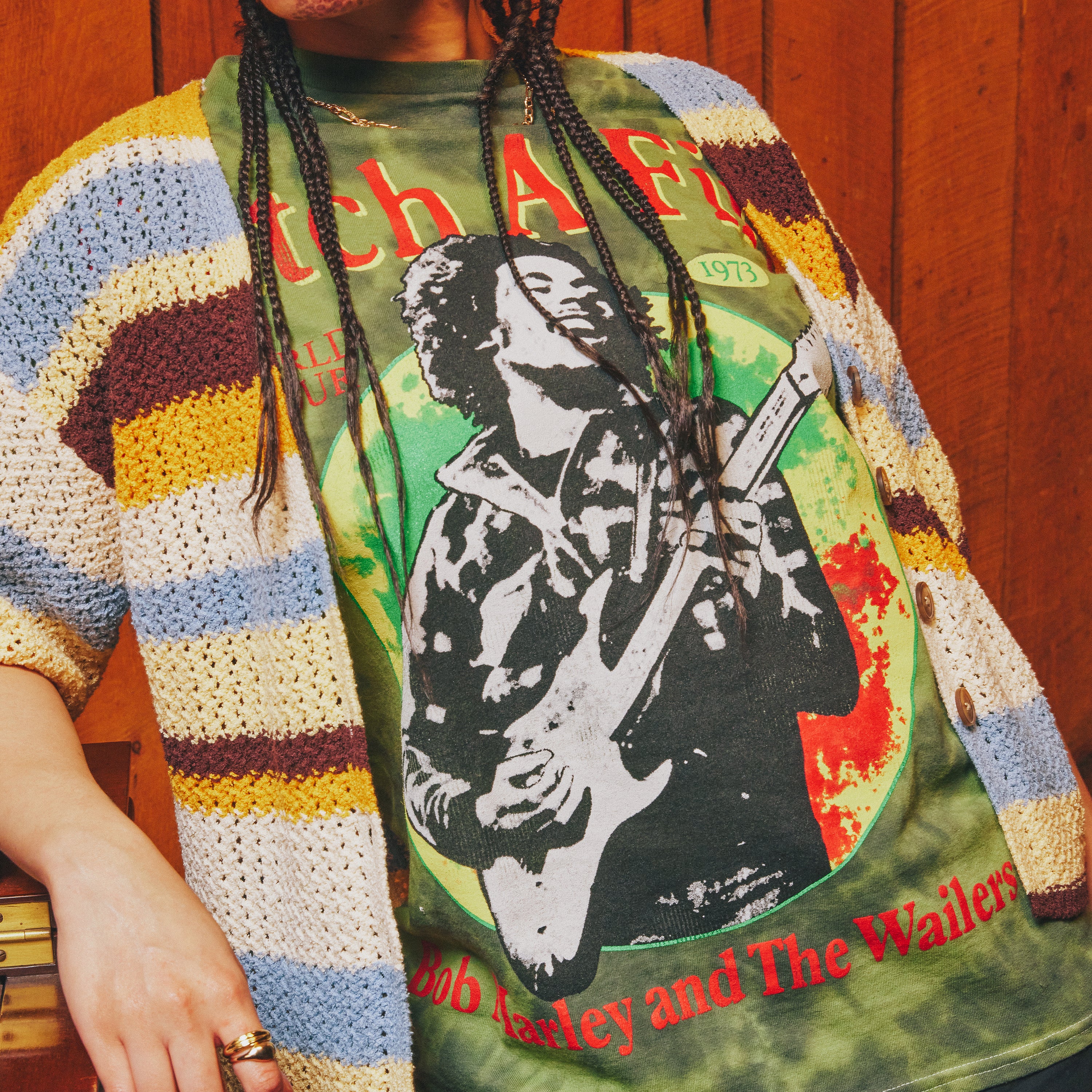 Bob Marley - Catch A Fire Tie Dye Green T-Shirt
