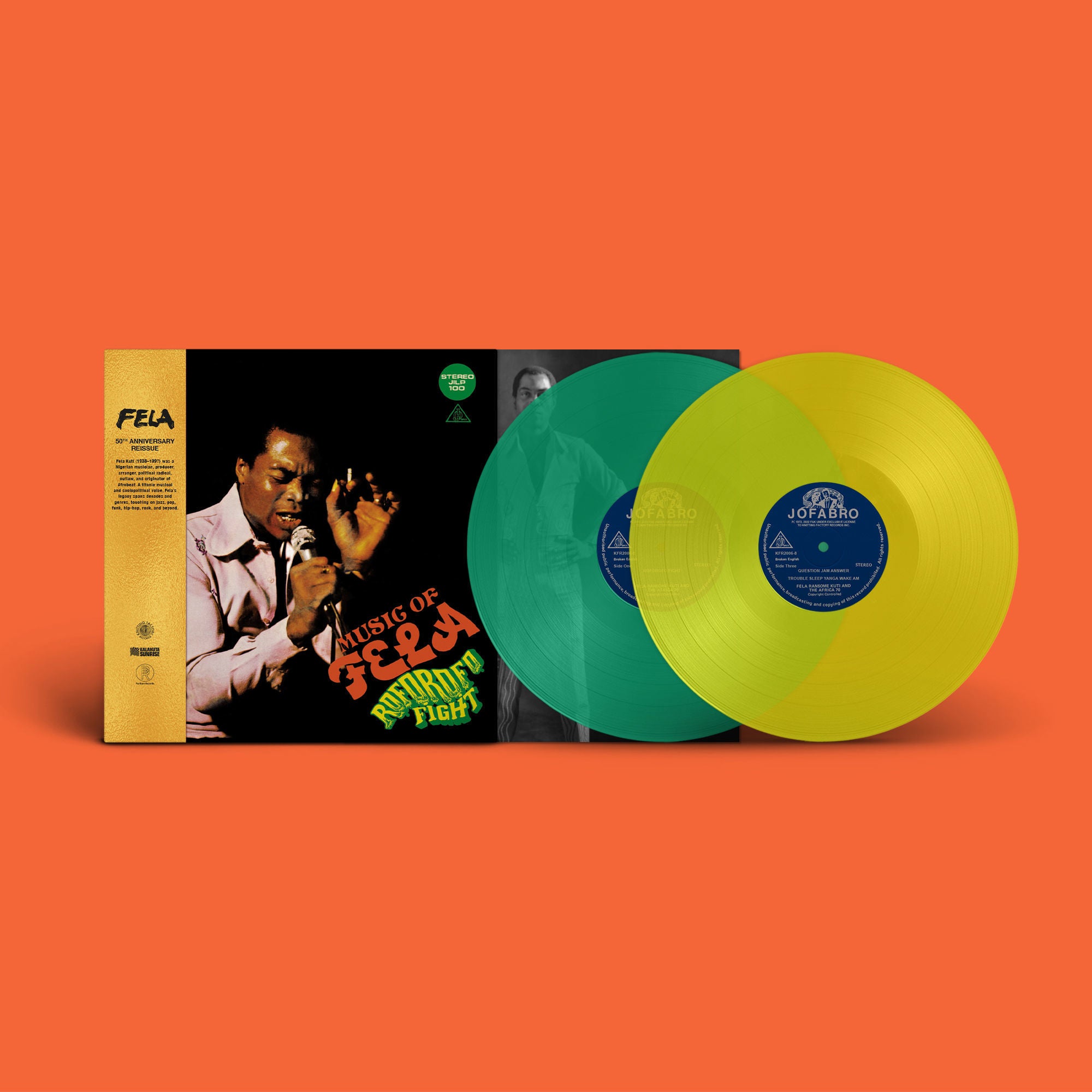 Fela Kuti - Roforofo Fight - 50th Anniversary Edition Yellow & Green Vinyl 2LP