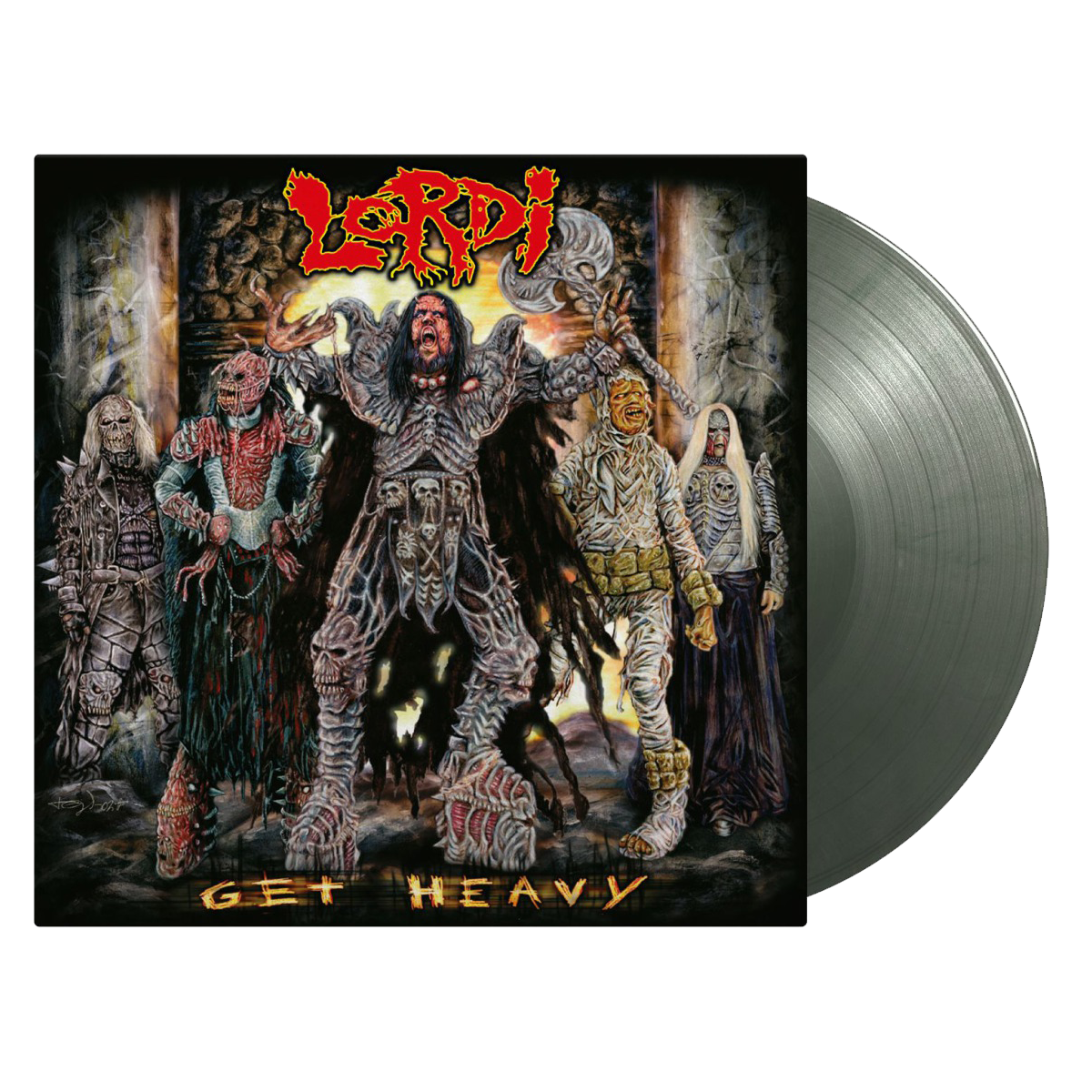 Lordi - Get Heavy: Limited Edition Silver + Dark Green Marbled Vinyl LP