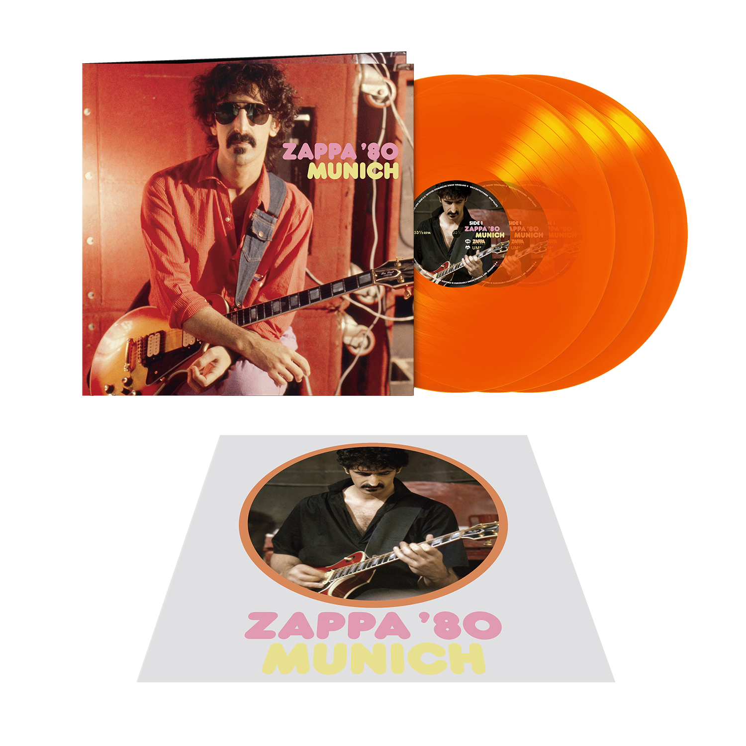 Frank Zappa - Zappa ’80: Munich: Exclusive Transparent Orange Vinyl 3LP + Iron-On Transfer