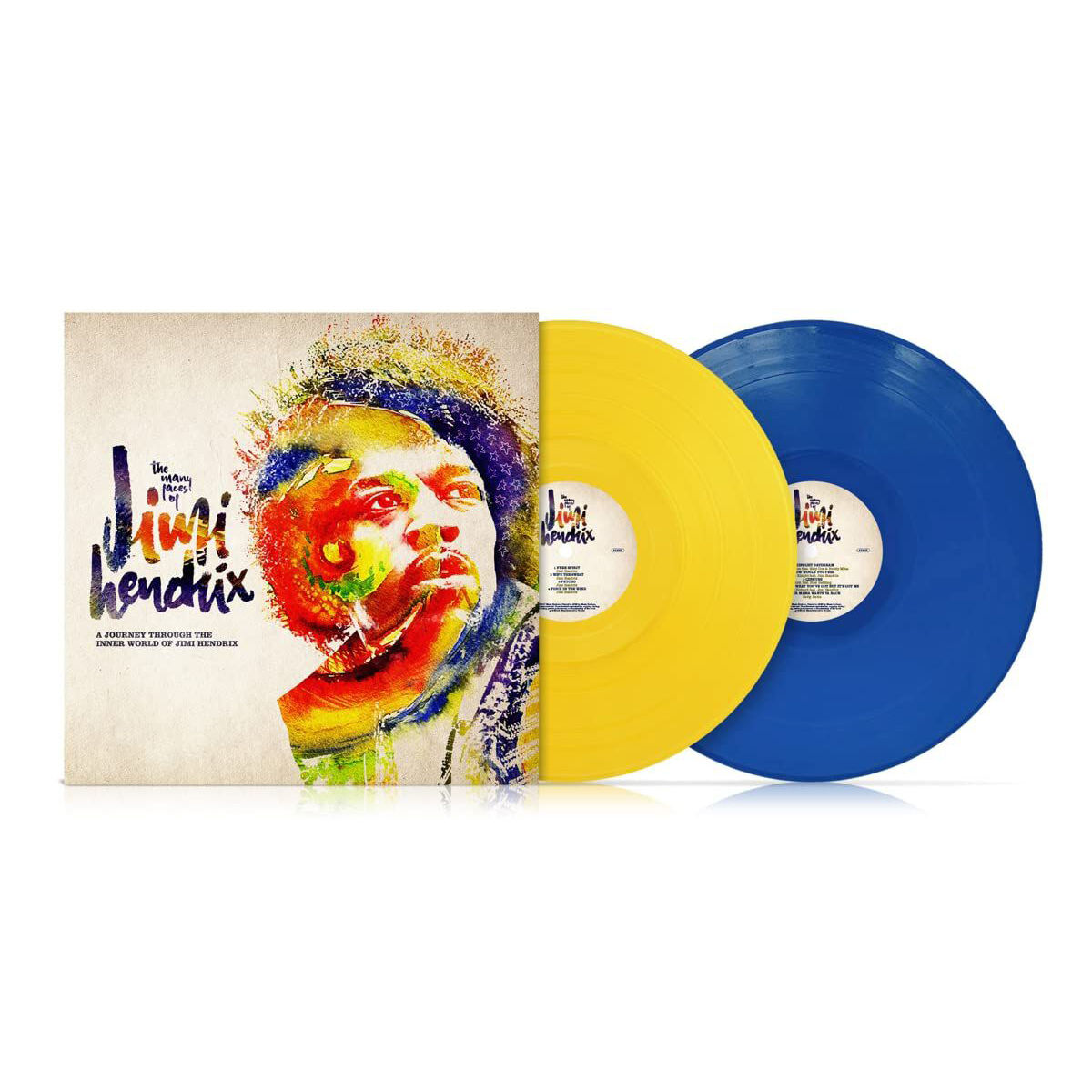 Various Artists - Many Faces Of Jimi Hendrix: Limited Edition Gatefold Blue & Yellow Vinyl 2LP