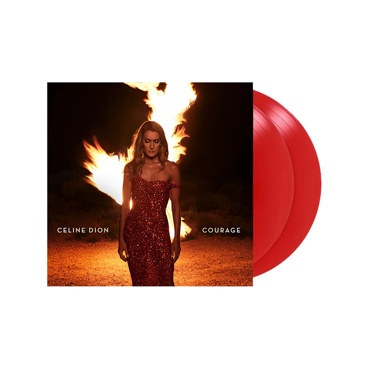 Celine Dion - Courage: Limited Edition Gatefold Translucent Ruby Red Vinyl 2LP