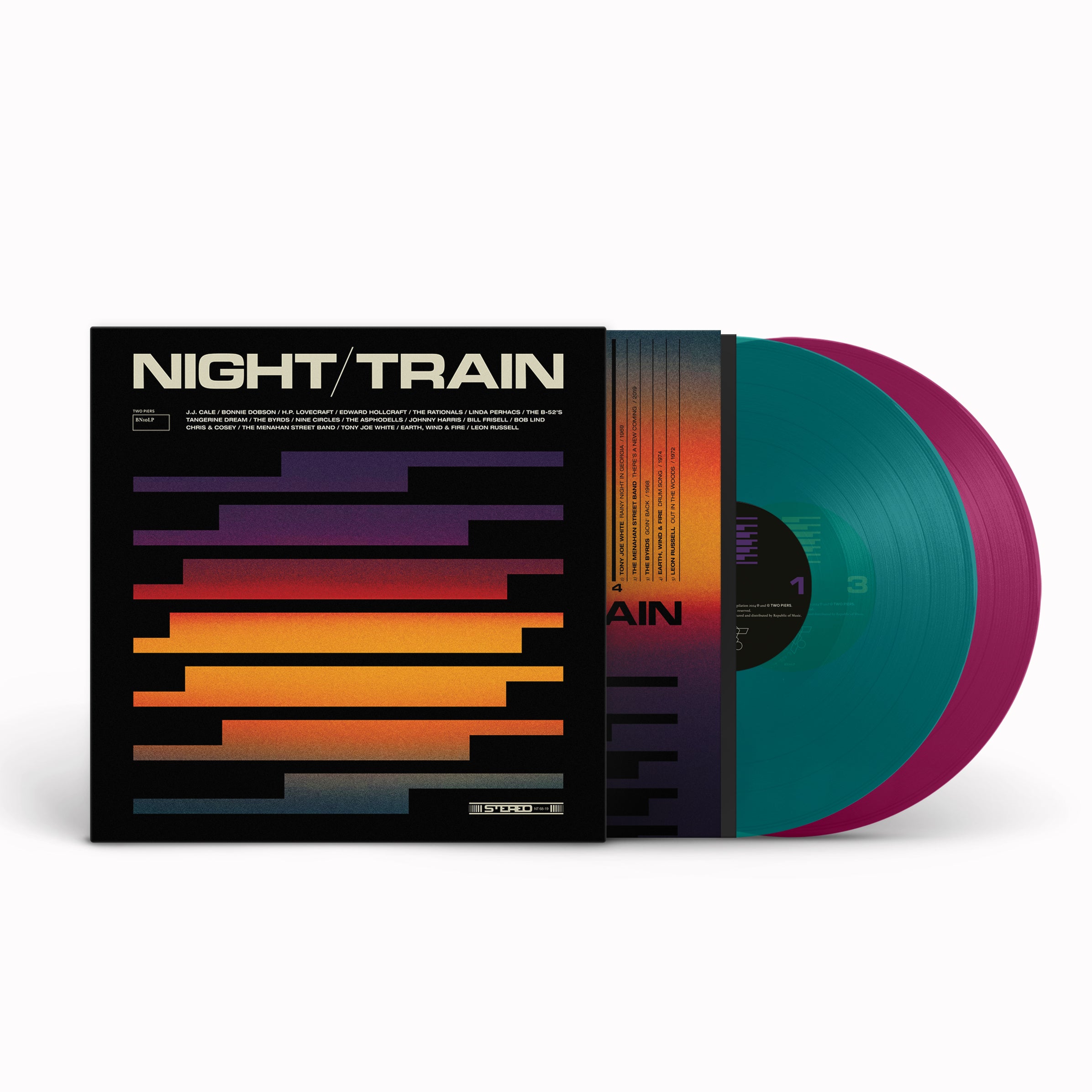 Various Artists - Night Train - Transcontinental Landscapes 1968 – 2019: Transparent Petrol / Magenta Sky Vinyl 2LP