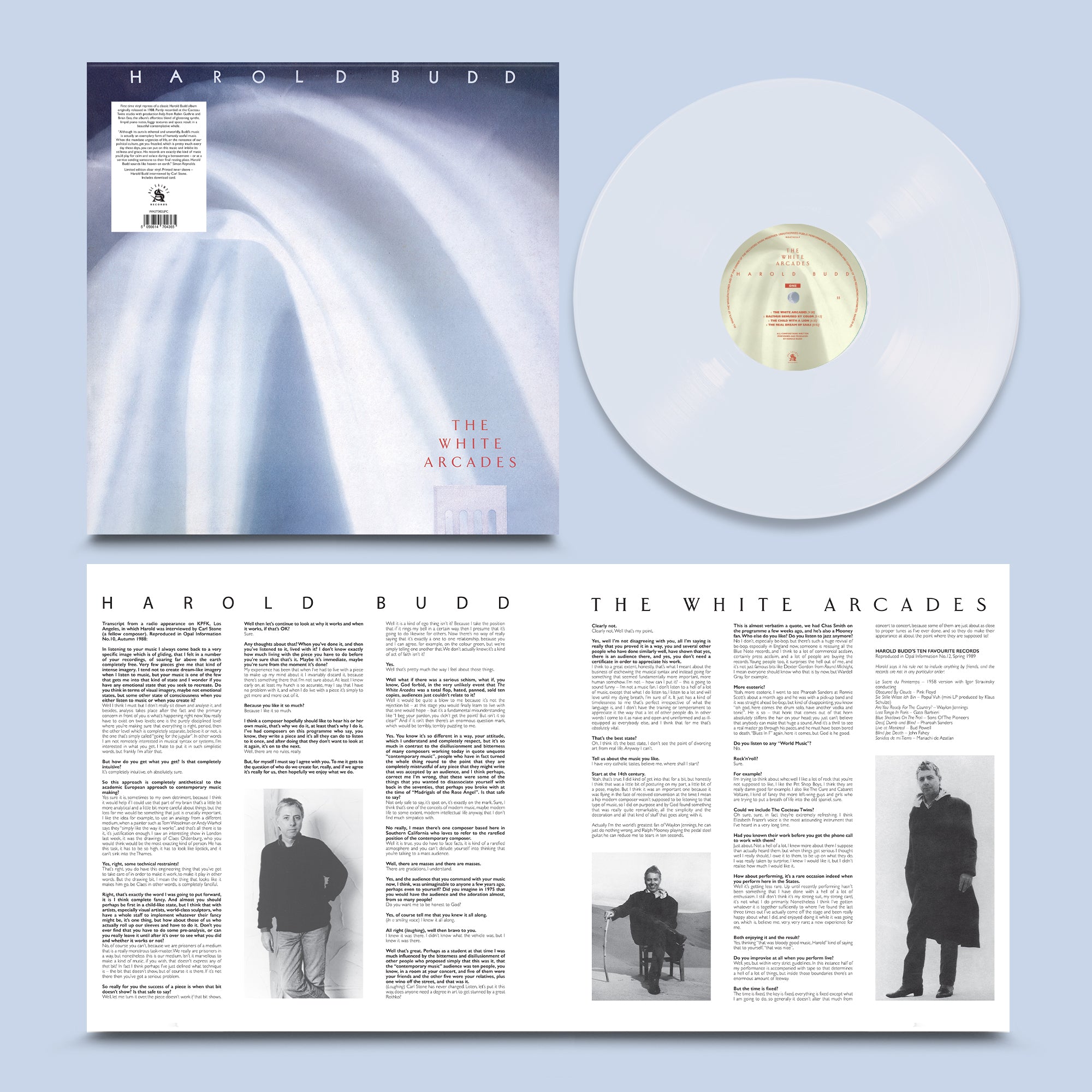Harold Budd - The White Arcades: Limited Clear Vinyl LP