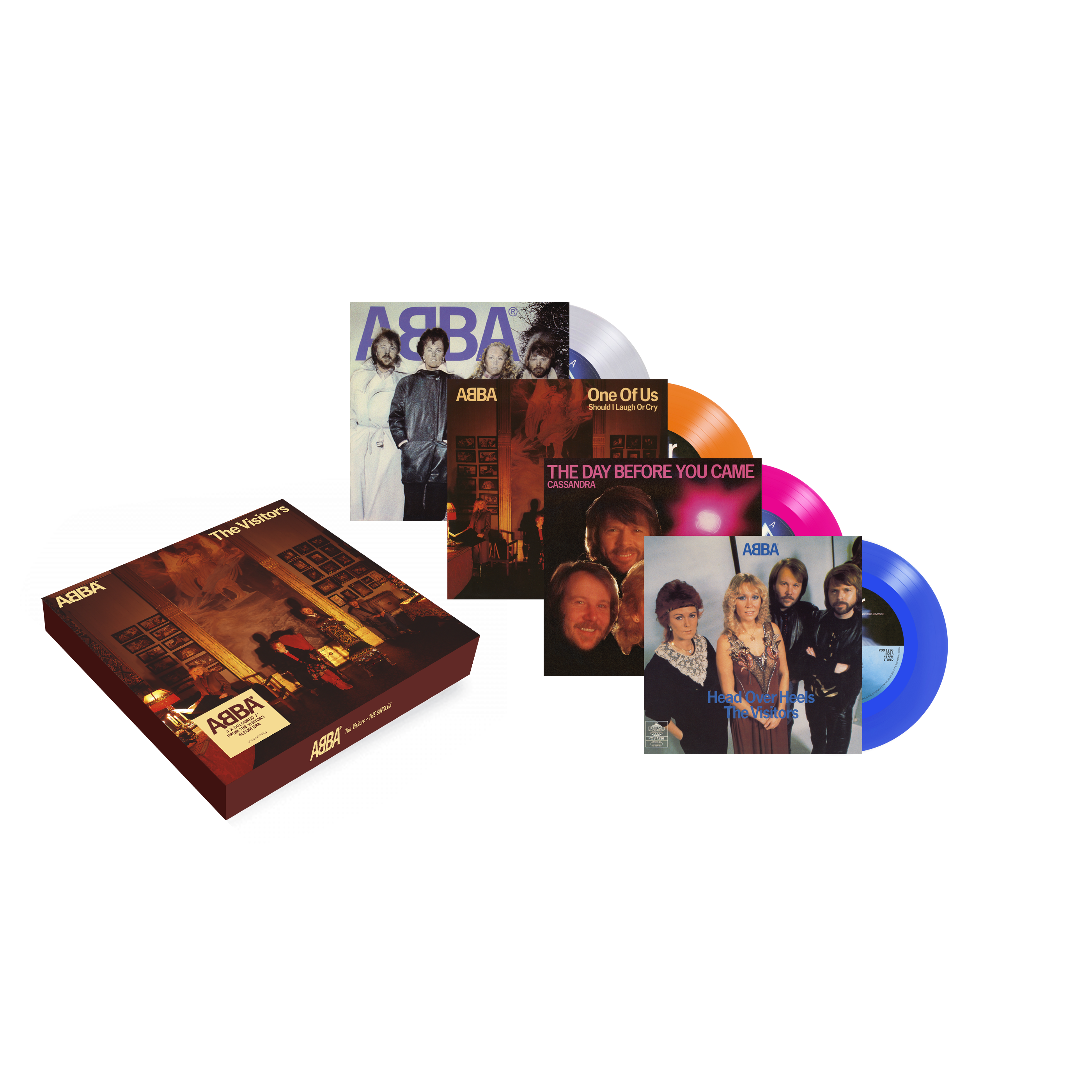 ABBA - The Visitors - The Singles: 4 x 7″ Colour Vinyl Box Set