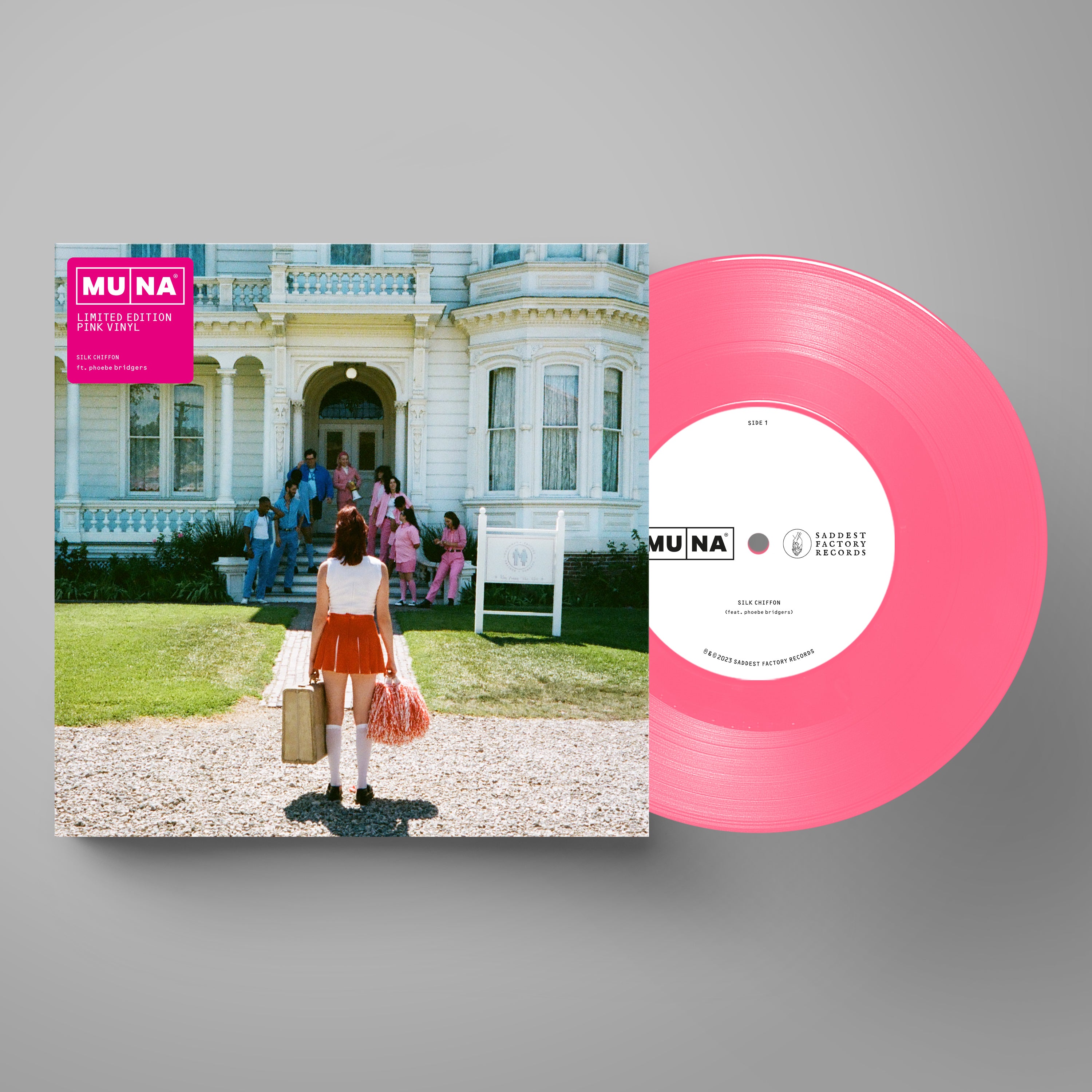 Muna, Phoebe Bridgers - Silk Chiffon: Limited Pink Vinyl 7" Single
